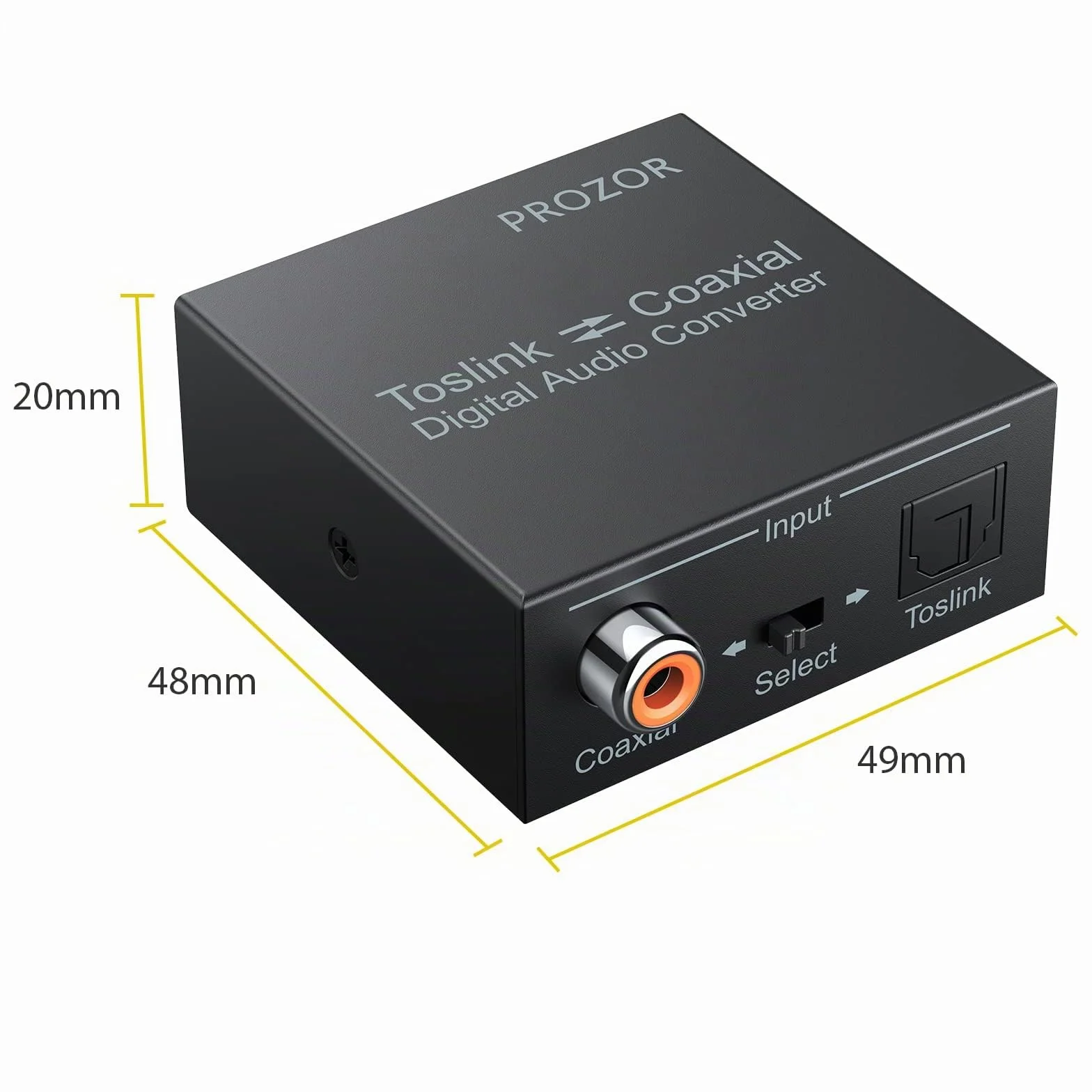PROZOR Convertisseur Numérique Coaxial à Optique SPDIF Toslink Audio DTS Dolby AC3 192KHz