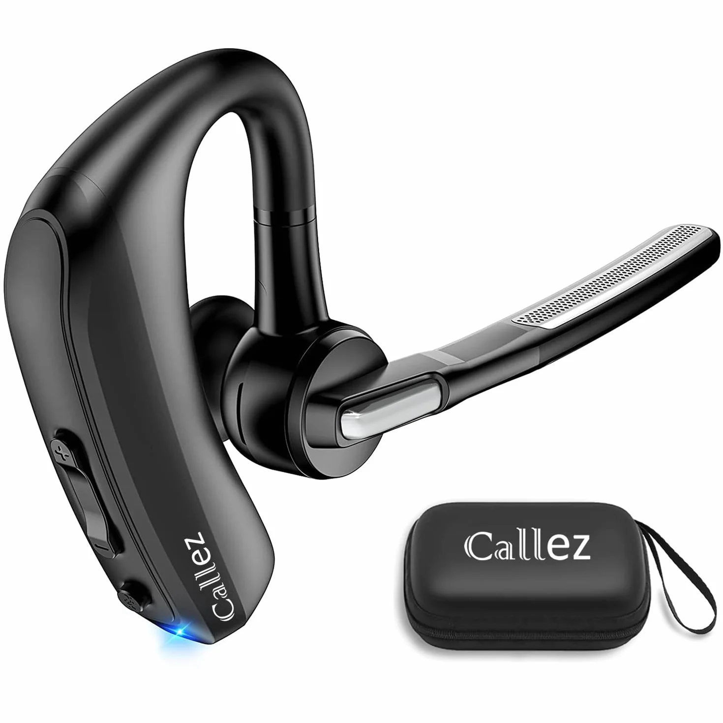 Callez Oreillette Bluetooth sans Fil pour iPhone Samsung Téléphone Portable, Casques Bluetooth Mono Écouteur V5.0 Main Libre avec Double Micro CVC8.0 ENC Antibruit pour Conduite Affaires Bureau