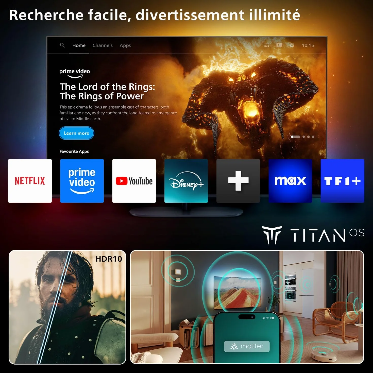 PHILIPS LED Ambilight 32" 32PFS6900 FullHD Dolby Audio HDR10 Titan
