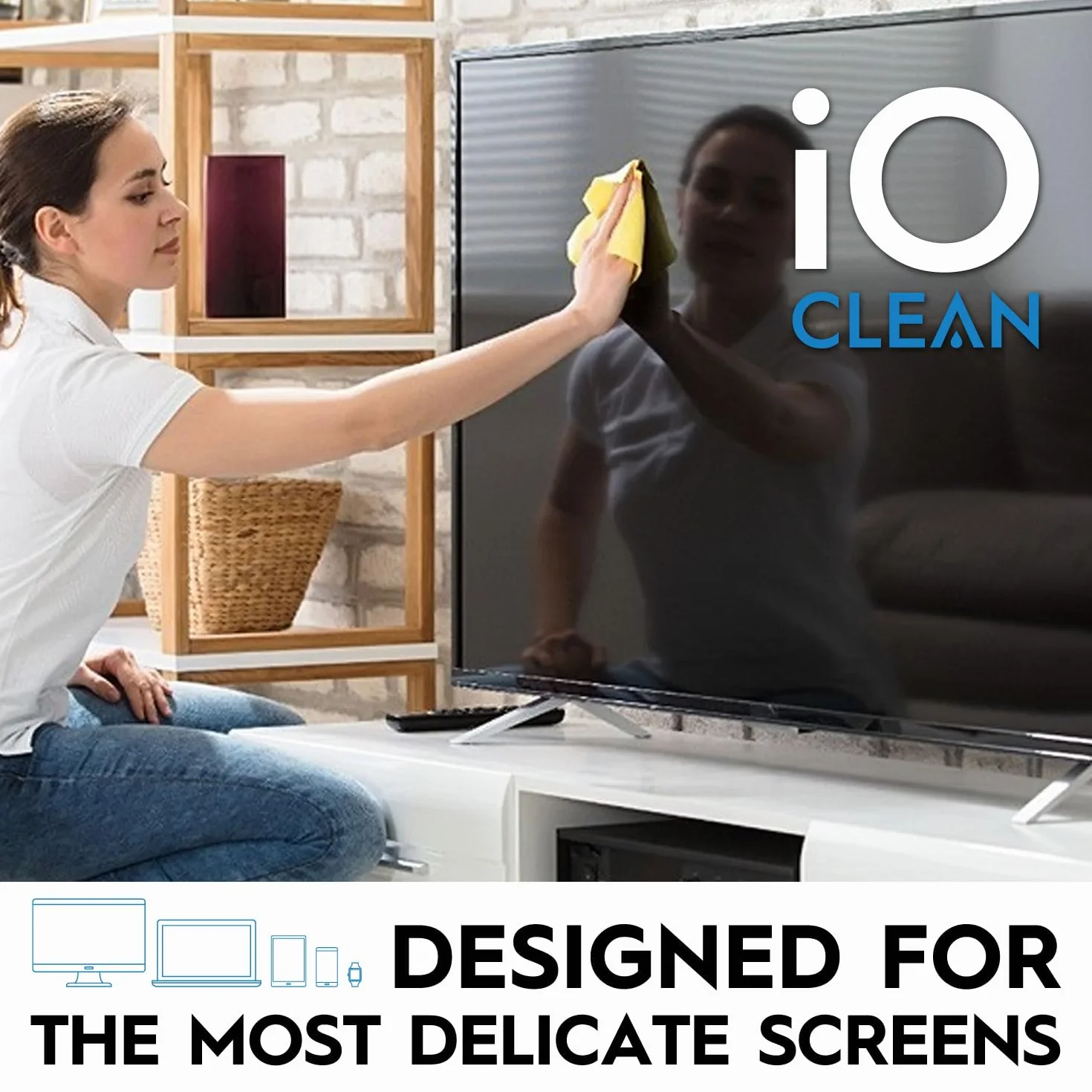 iO Clean Grand Kit de Nettoyage pour Écran (473ml) LCD LED OLED TV