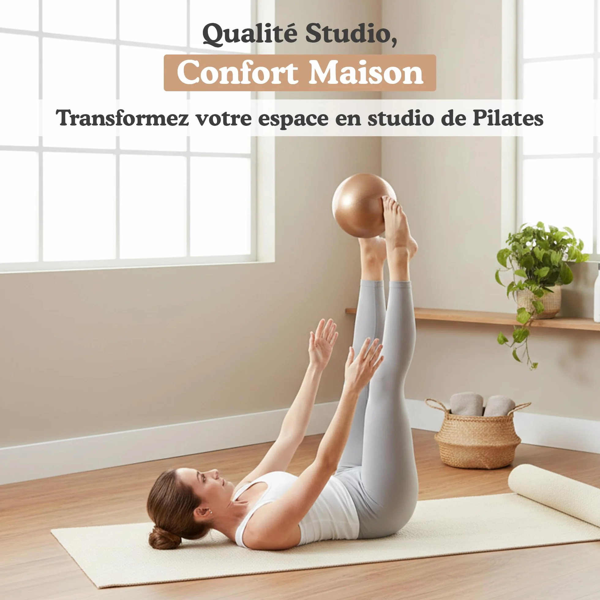 Kit Pilates Complet – Ballon, Anneau, Élastiques, Poids de Cheville, Ballerines Antidérapantes