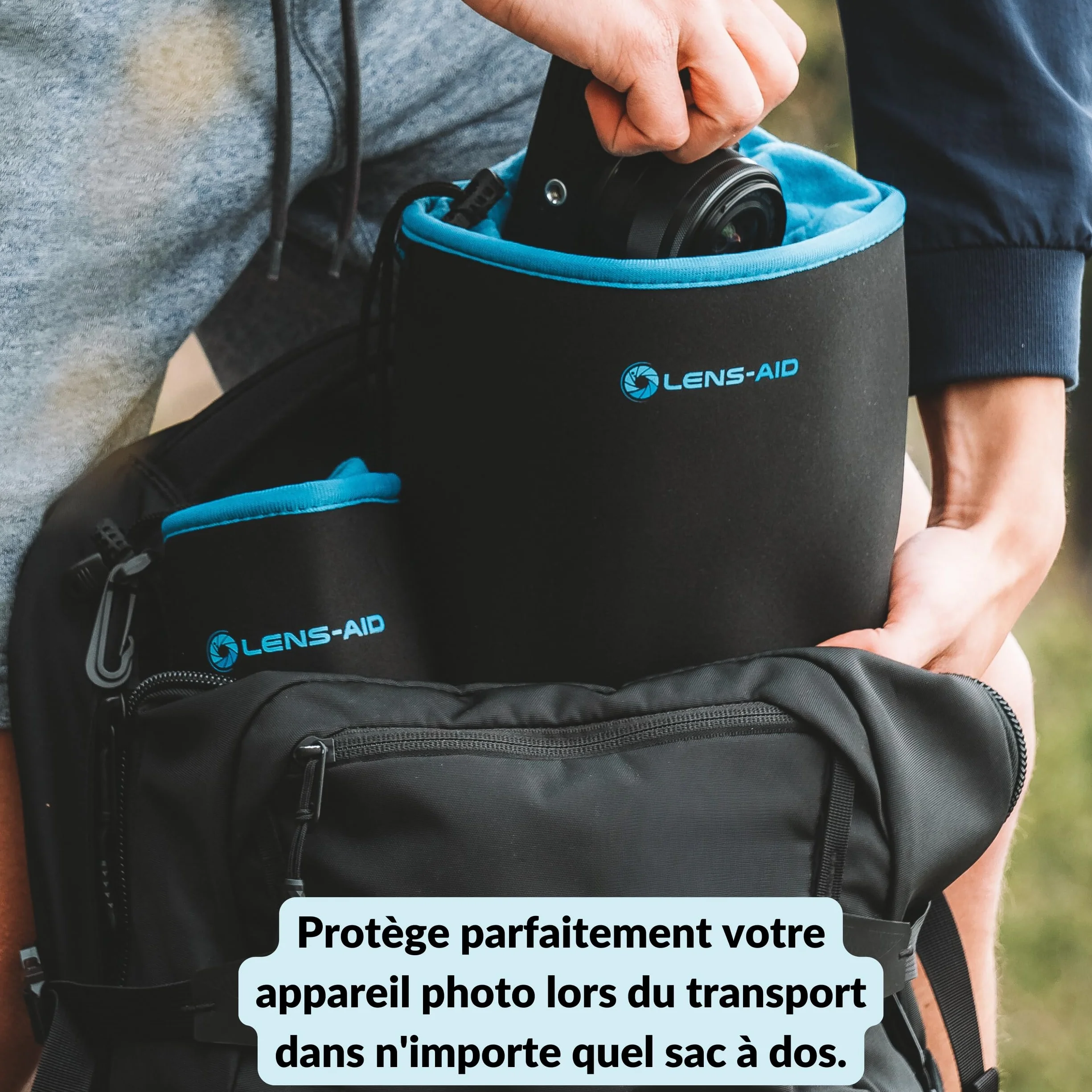 Sacoche en néoprène pour appareil photo avec doublure de protection (M)