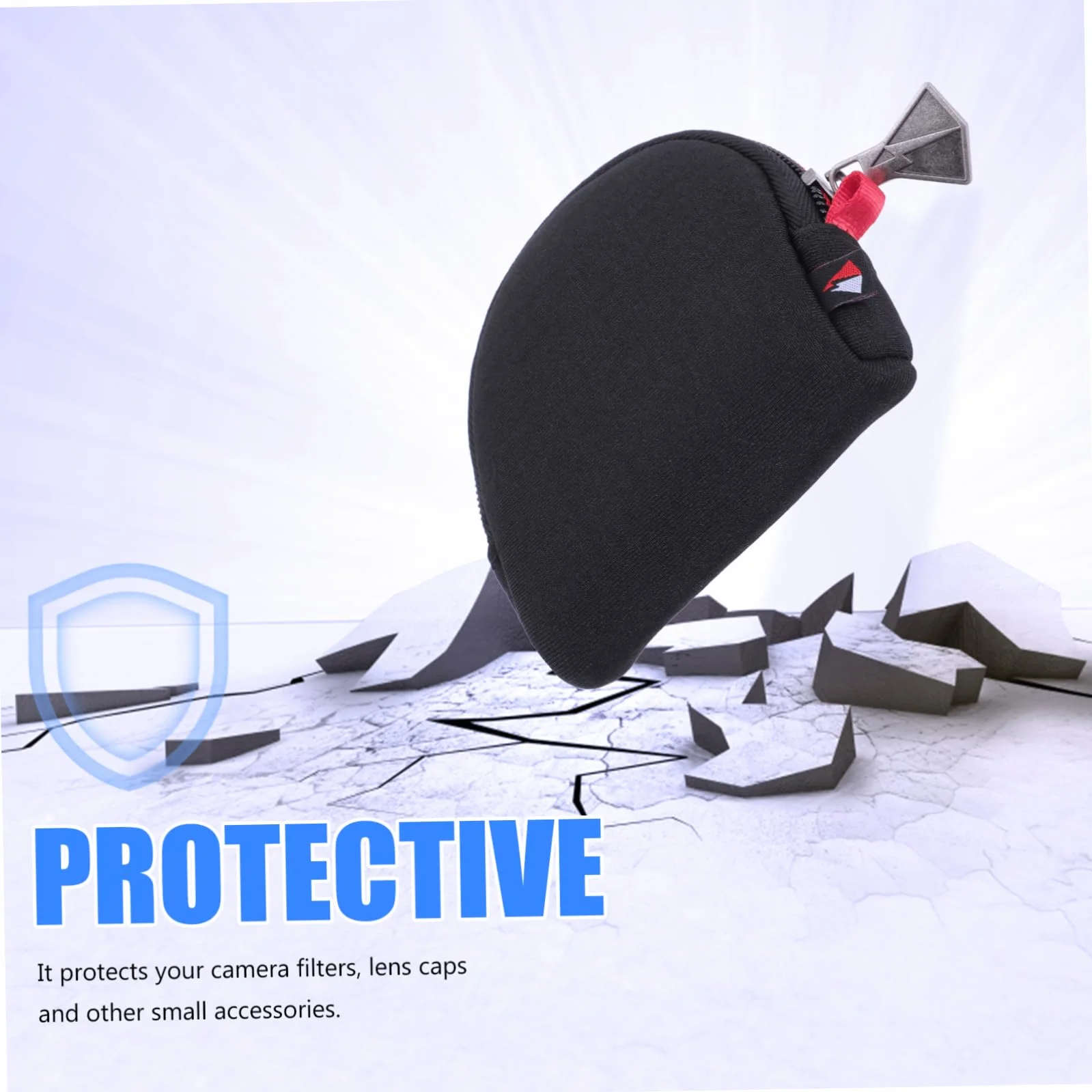 Étui Rond Léger et Pliable pour Filtre D'appareil Photo en Néoprène Plusieurs Styles Poches en Tissu Maillé pour Ranger Les Petits Accessoires Un Paquet Photo