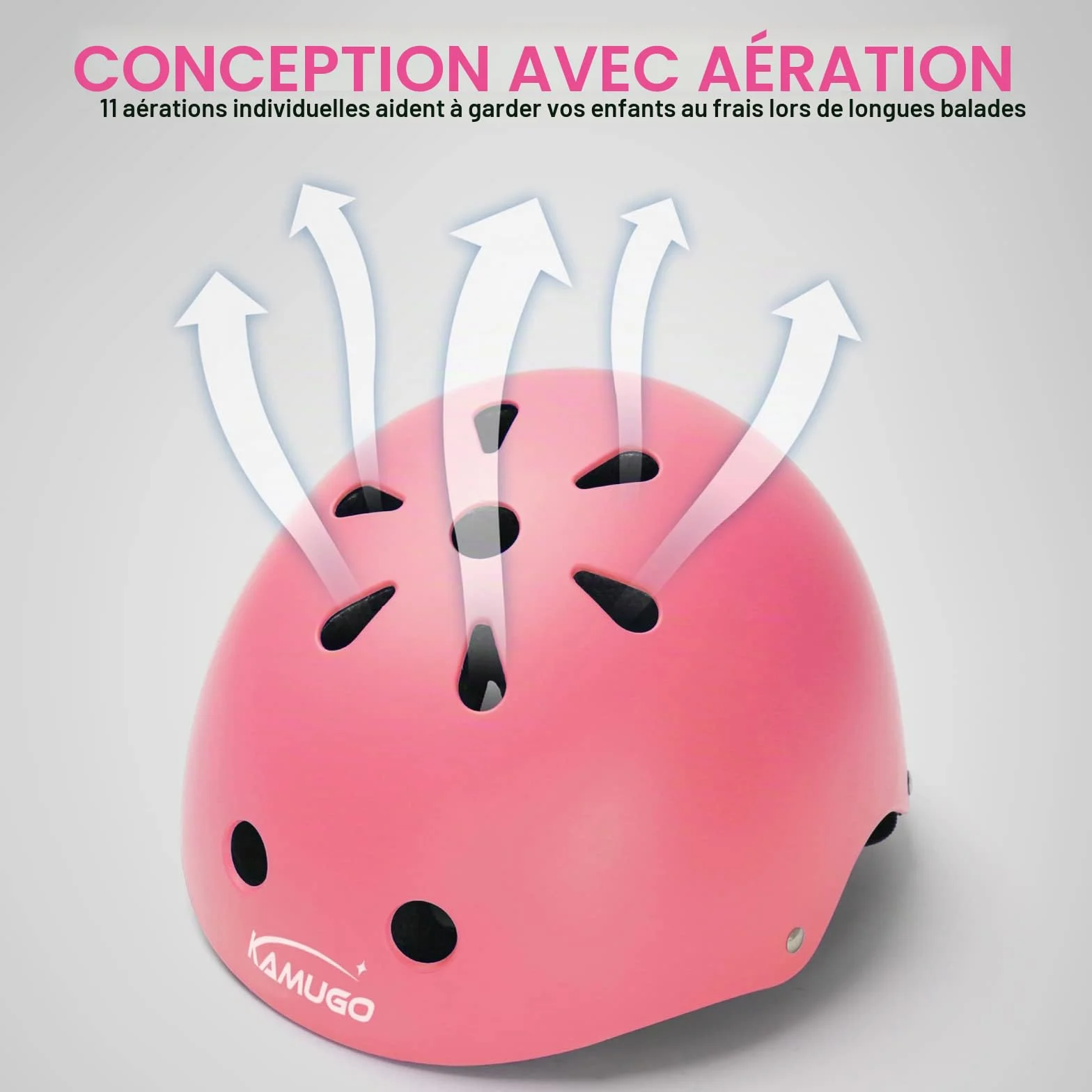 KAMUGO Casque vélo enfant 2-8 ans avec protection genoux coudes poignets skateboard vélo scooter patins