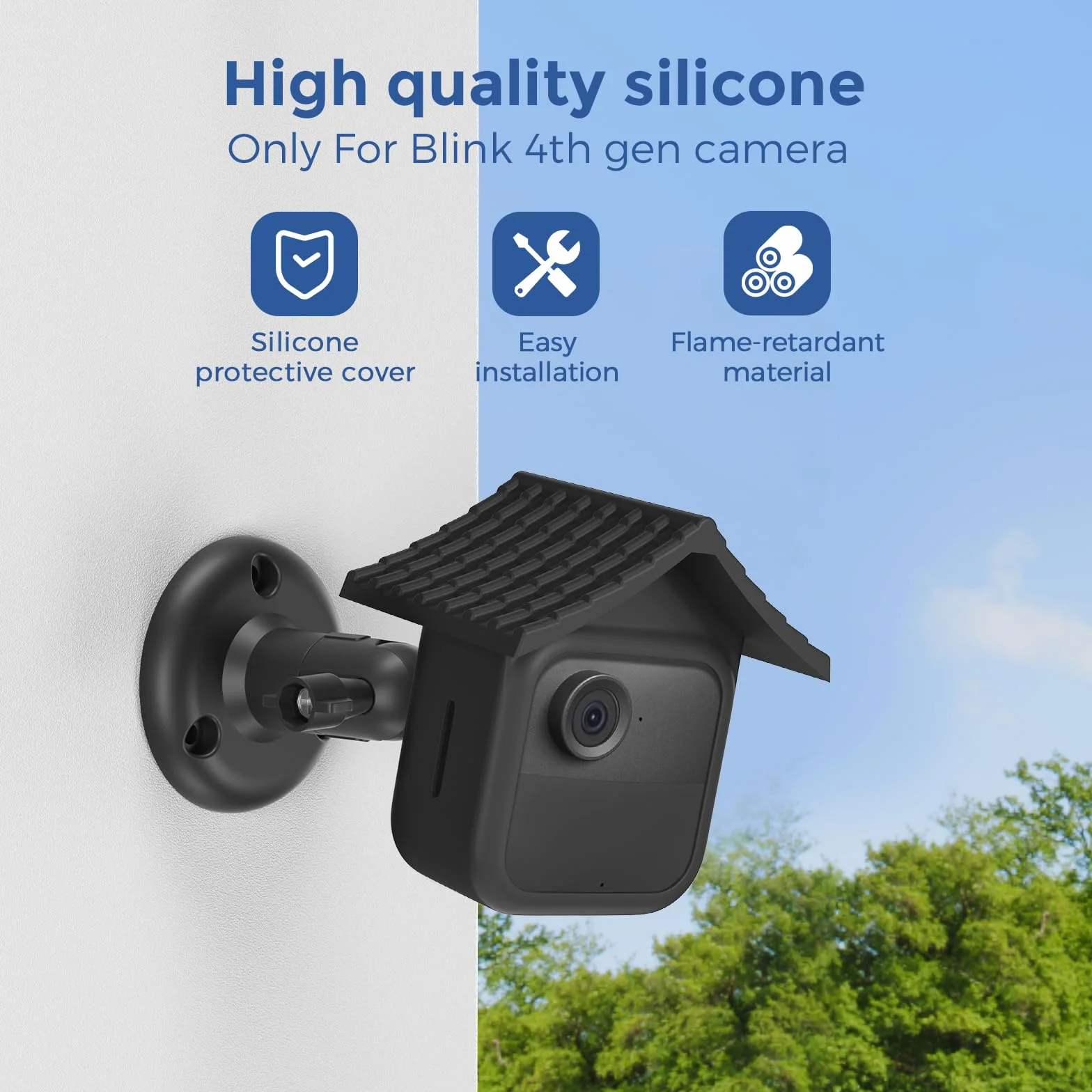 Lot de 2 coques en silicone pour caméra de surveillance Blink Outdoor 4 / Outdoor 2K+ - Anti-rayures - Protection complète - Compatible avec le support Blink Outdoor 4