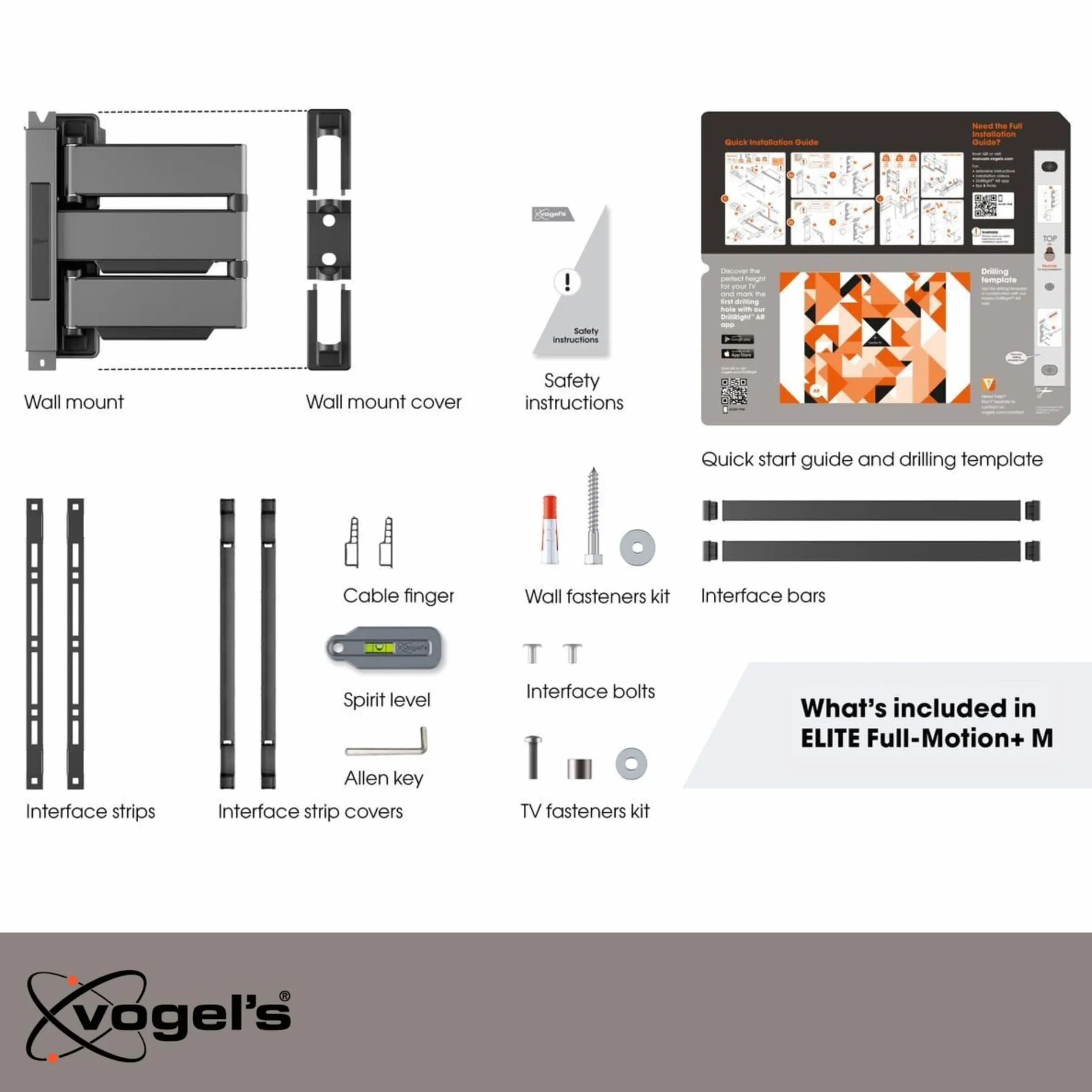 Vogel's Elite 5445 Support Mural TV pivotant et Ultra-Mince pour téléviseurs de 32 à 65 Pouces, Max. 35 kg, Pivote jusqu'à 180°, Support TV orientable Max. VESA 400x400, Universellement Compatible
