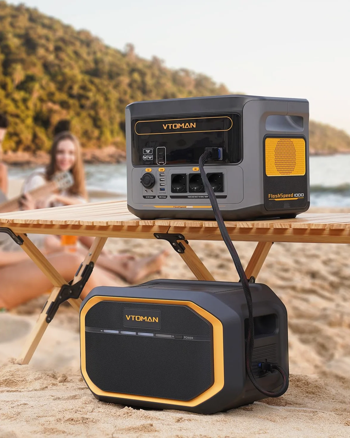 VTOMAN FlashSpeed 1500 Batterie Supplémentaire 1548Wh - pour FlashSpeed 1500/1000 Station Électrique Portable, Extensible à 3096Wh, LiFePO4 Batterie d'expansion avec Protection BMS