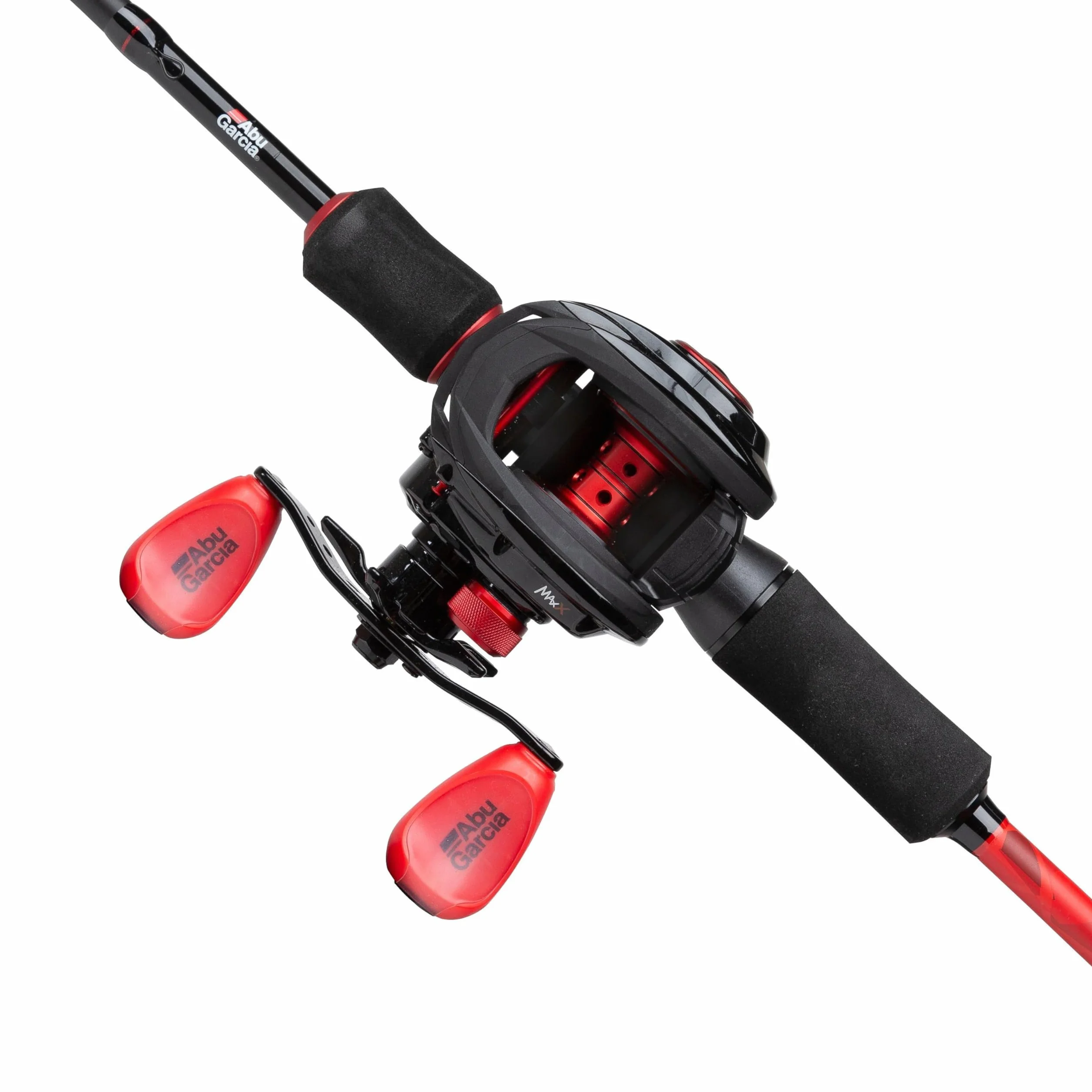Abu Garcia Max® X Casting Combo | Canne à pêche et Moulinet Baitcast Profil Bas pour Brochet, Perche, Sandre | Noir/Rouge