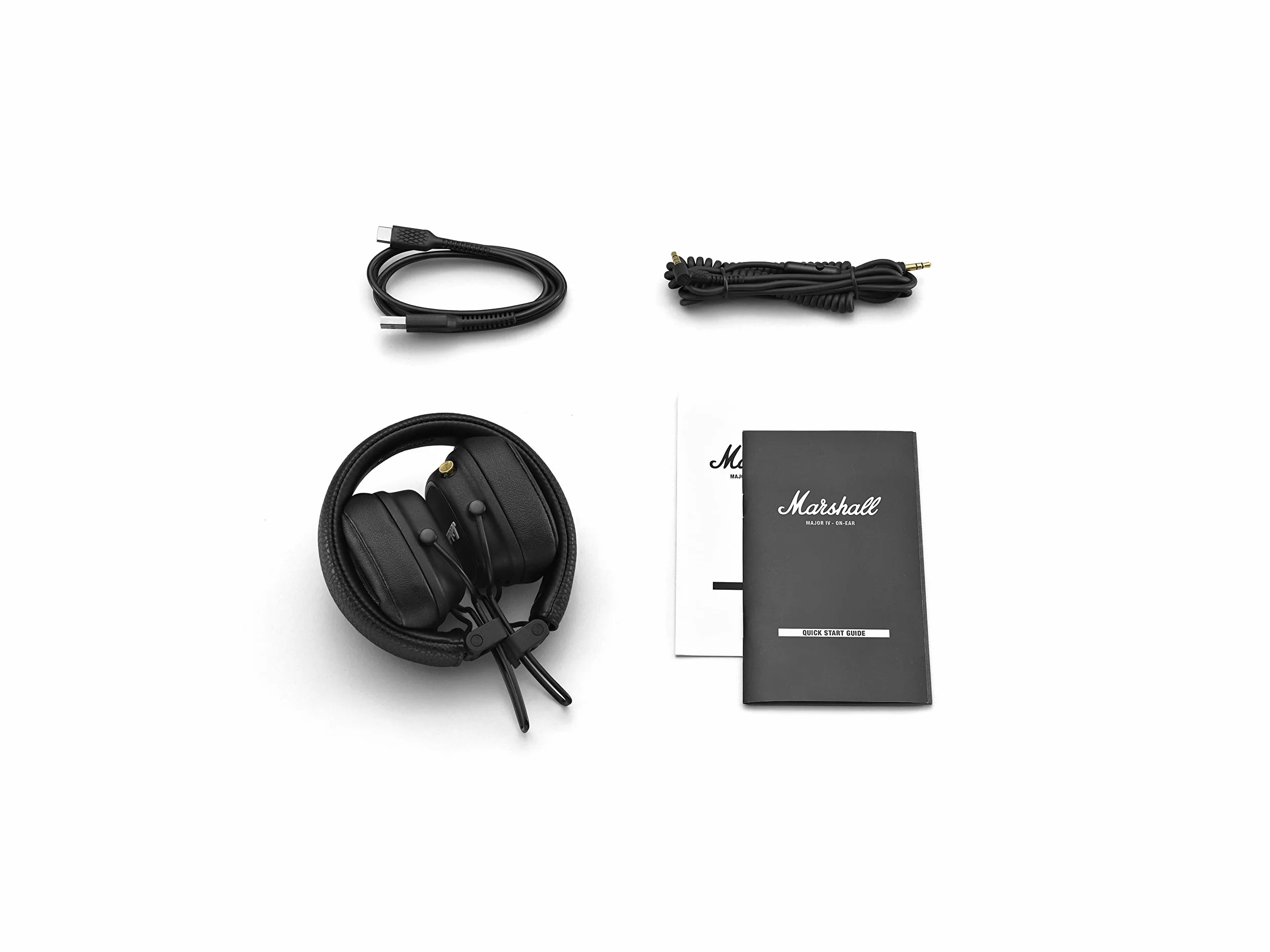 Marshall Casque Bluetooth supra-auriculaire Major IV, écouteurs sans fil, pliables, autonomie sans fil de plus de 80 heures, noir