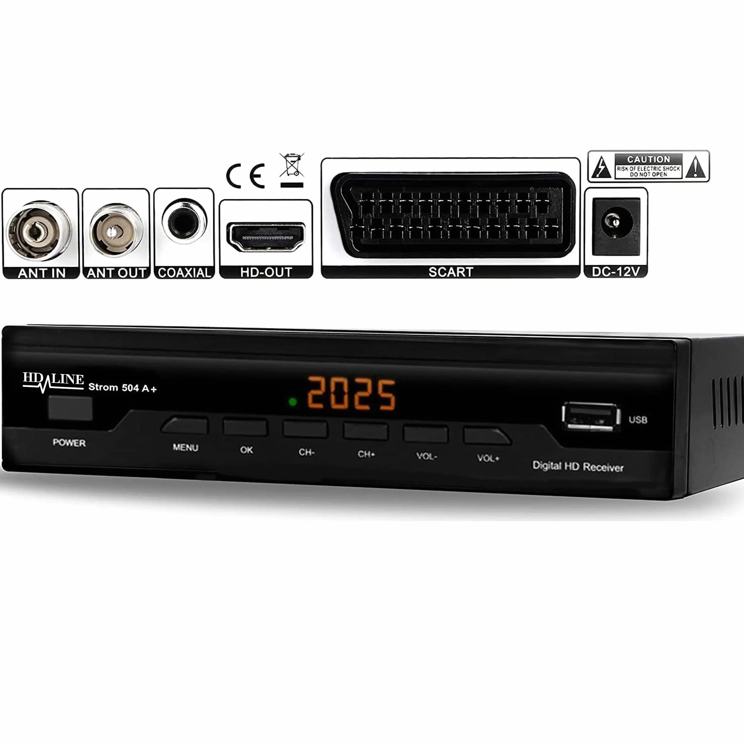 Strom 504 A+ Décodeur TNT Full HD -DVB-T2 - Compatible HEVC264 - (HDMI,Péritel, USB, Digital Plus) Noir