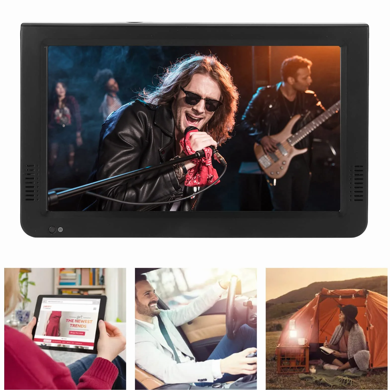 Téléviseur Portable 10 Pouces TFT LED 1080P Rechargeable avec Réception Forte