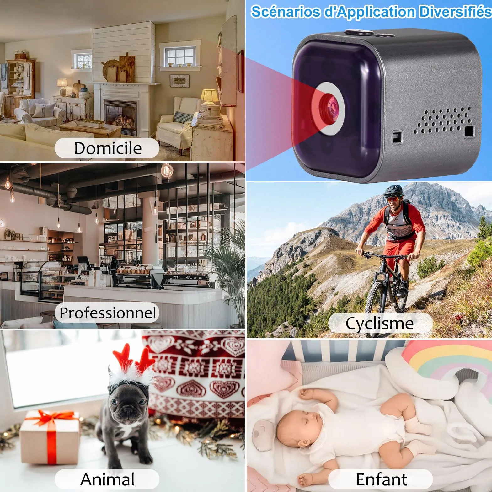 Caméra Espion Miniature 1080P,Caméra Surveillance WiFi Intérieur sans Fil - Mini Caméra Espion avec Vision Nocturne,Détection de Mouvement et Audio Bidirectionnel en Temps Réel par Application Mobile