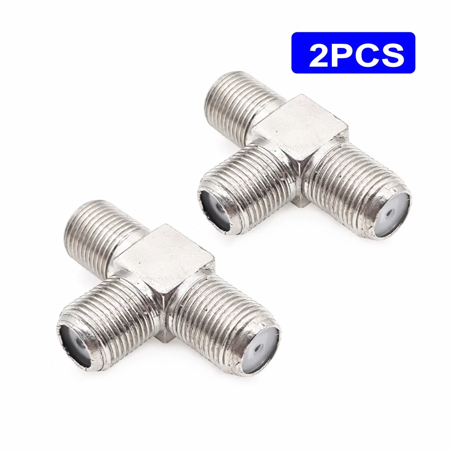 JZK 2x connecteurs répartiteurs en T type F à 3 voies adaptateur répartiteur coaxial TV satellite F femelle vers double femelle, combinateur d'antenne TV 75 ohms pour câble, modem, récepteur satellite