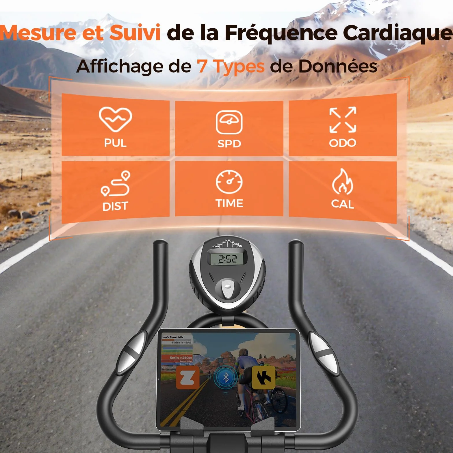 YOSUDA Vélo d'Appartement Magnétique Réglable Connecté 136 kg