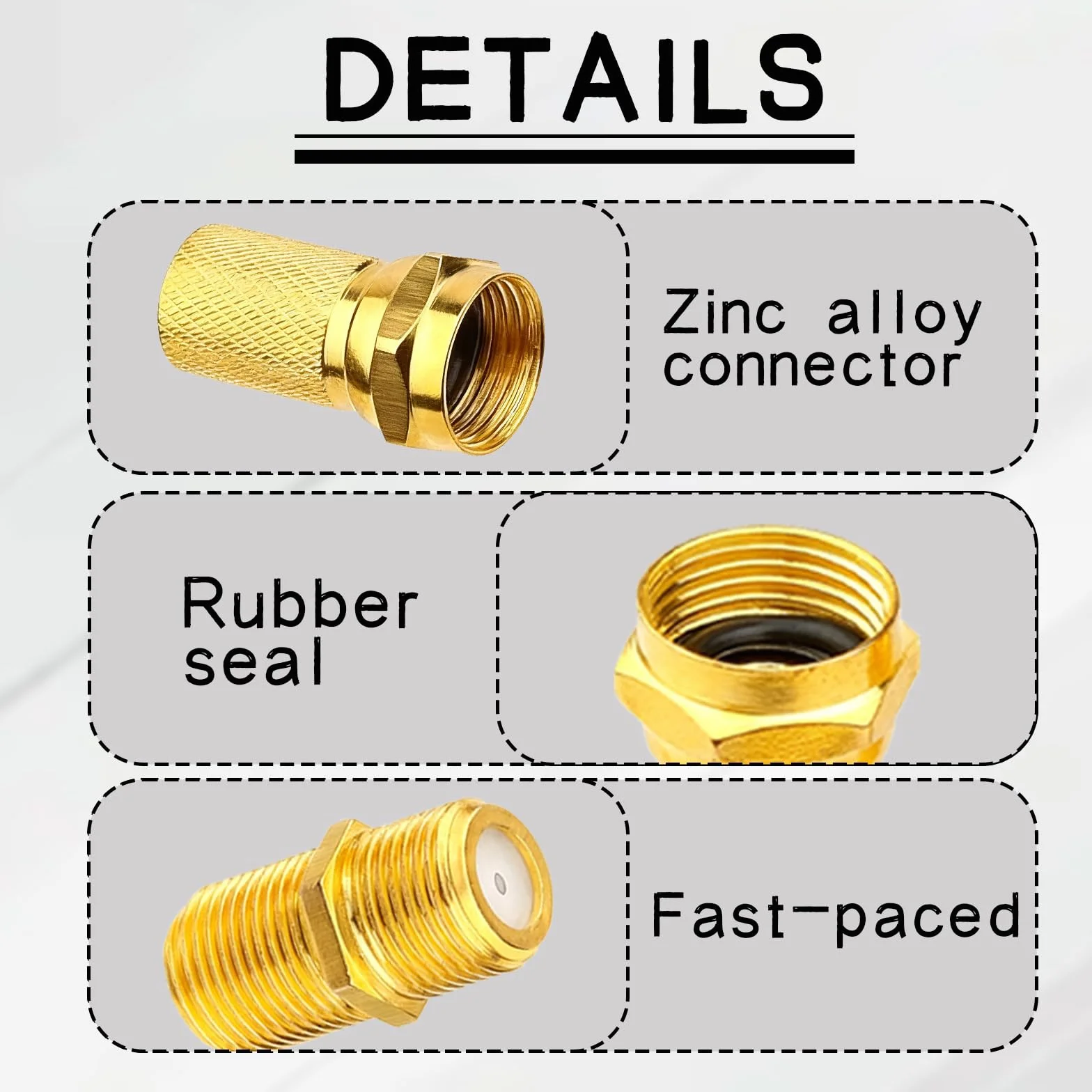 Fiche F Coaxial Raccord F Coudé, Adaptateur Câble Satellite, Adaptateur Cable Coaxial, Cable Antenne TV Raccord Prise, 7 Têtes De Câble F81 Et 14 Connecteurs RG6F