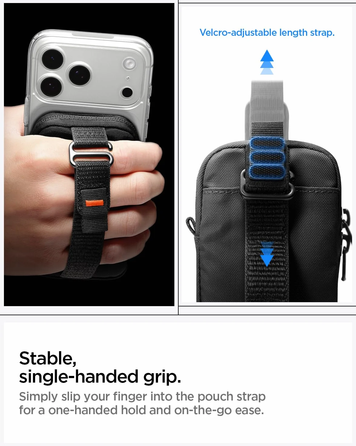 Spigen TinTap Zip MagFit Magnétique Mini-Pochette Porte-Cartes Compatible iPhone 16/15-12 Noir