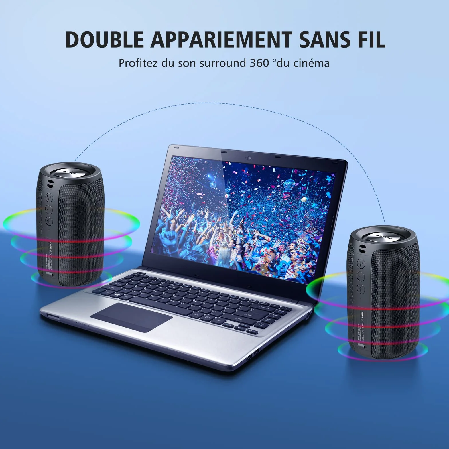 ZEALOT Enceinte Bluetooth Portable IPX5 12 Heures Autonomie Bluetooth 5.0 TWS Microphone Intégré