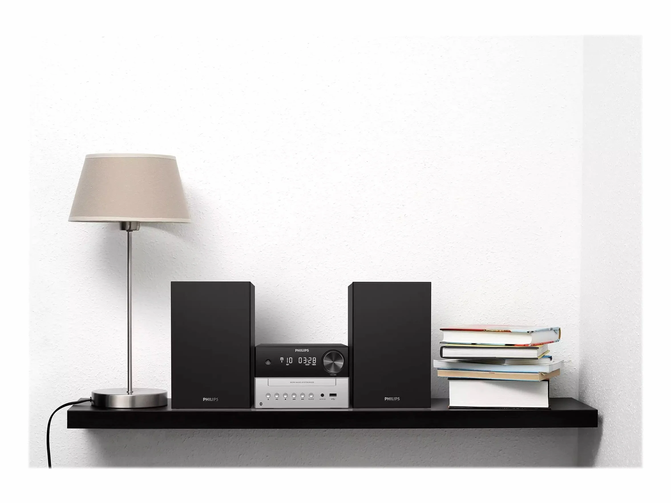 Philips M3205/12 Mini Chaîne Hi-Fi Bluetooth Radio FM CD-MP3 USB Bass Reflex