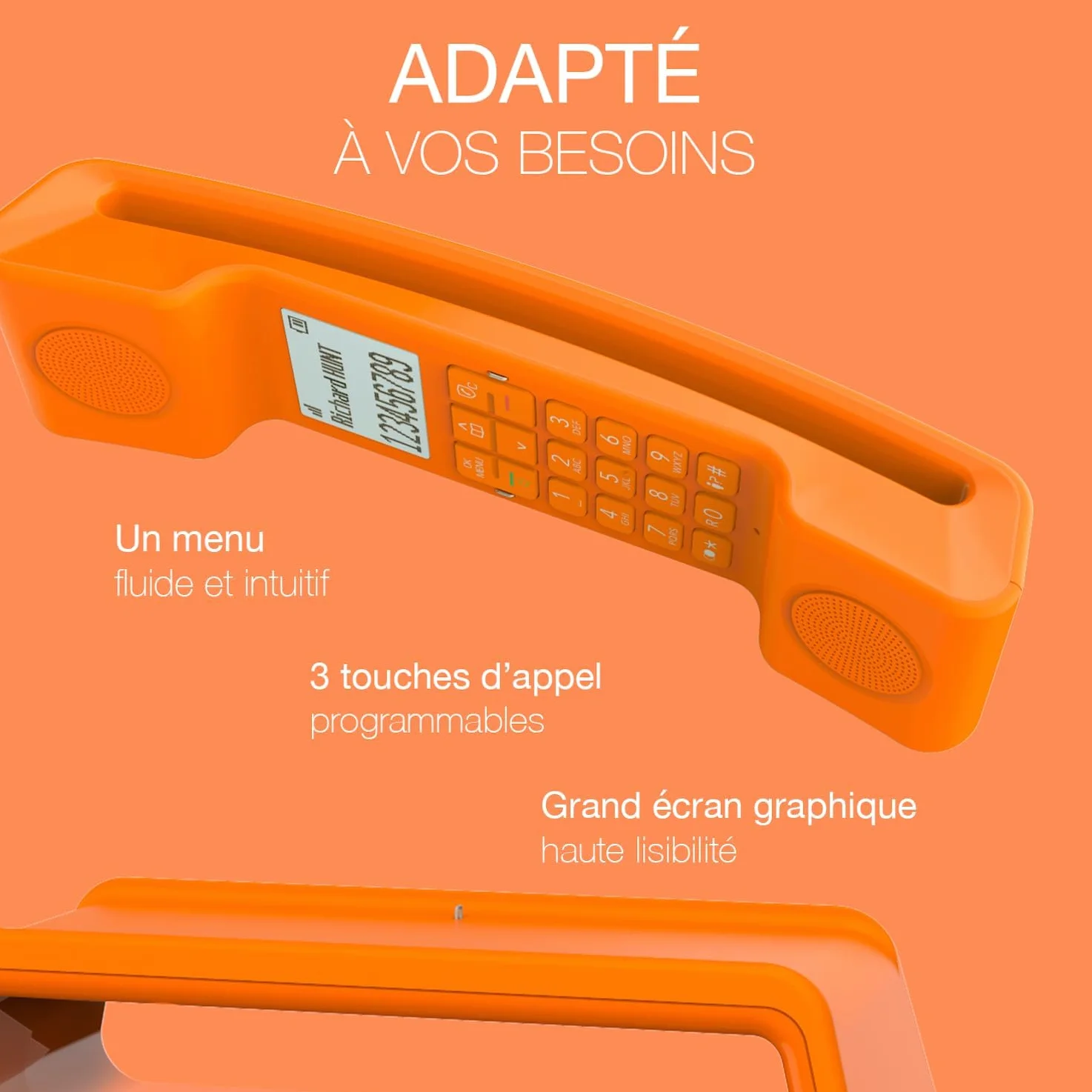ALCATEL Epure Iconic Téléphone Fixe sans Fil DECT Design Vintage Grand Écran Graphique Mains Libres Blocage des Appels