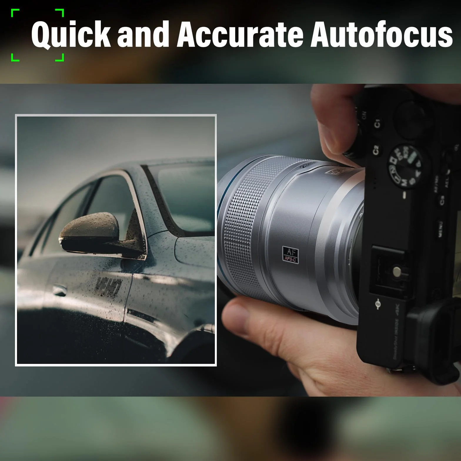 SIRUI Sniper 23mm F1.2 Grand Angle Autofocus APS-C Objectif pour A5, A6, FX30, ZV-E10 (Monture E, Argent)
