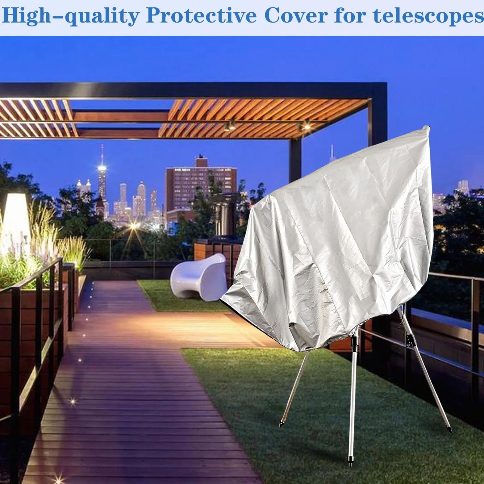 Housse de télescope avec cordon de serrage réglable étanche pour extérieur et intérieur, 150 x 85 cm