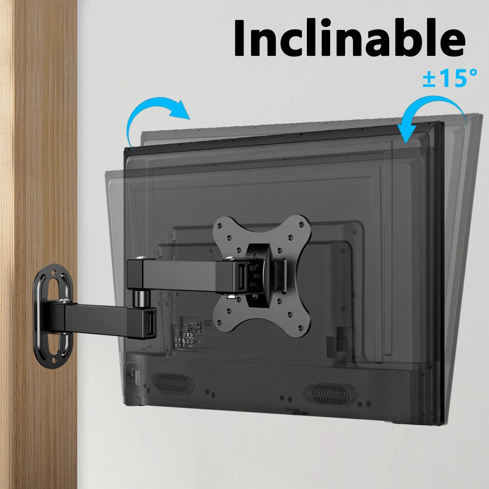 Support TV Mural 14 à 27 Pouces Ecran PC,Orientable et Inclinable,VESA 75x75mm / 100x100mm jusqu'à 10 kg,Universel 17 19 21 24 Pouces Support Mural TV,Support de Moniteur