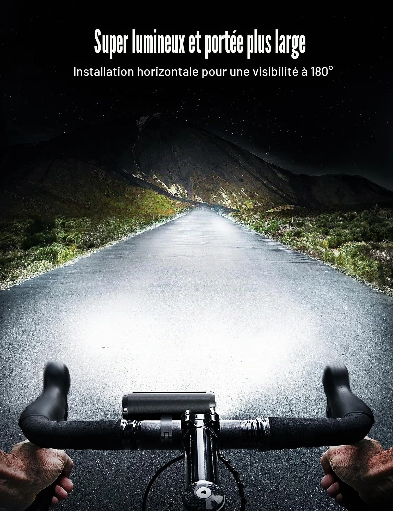 Lumiere Velo Avant et Arriere, Ensemble Éclairage Vélo LED Puissant 5 Modes Lampe Vélo Rechargeable USB Étanche IPX5