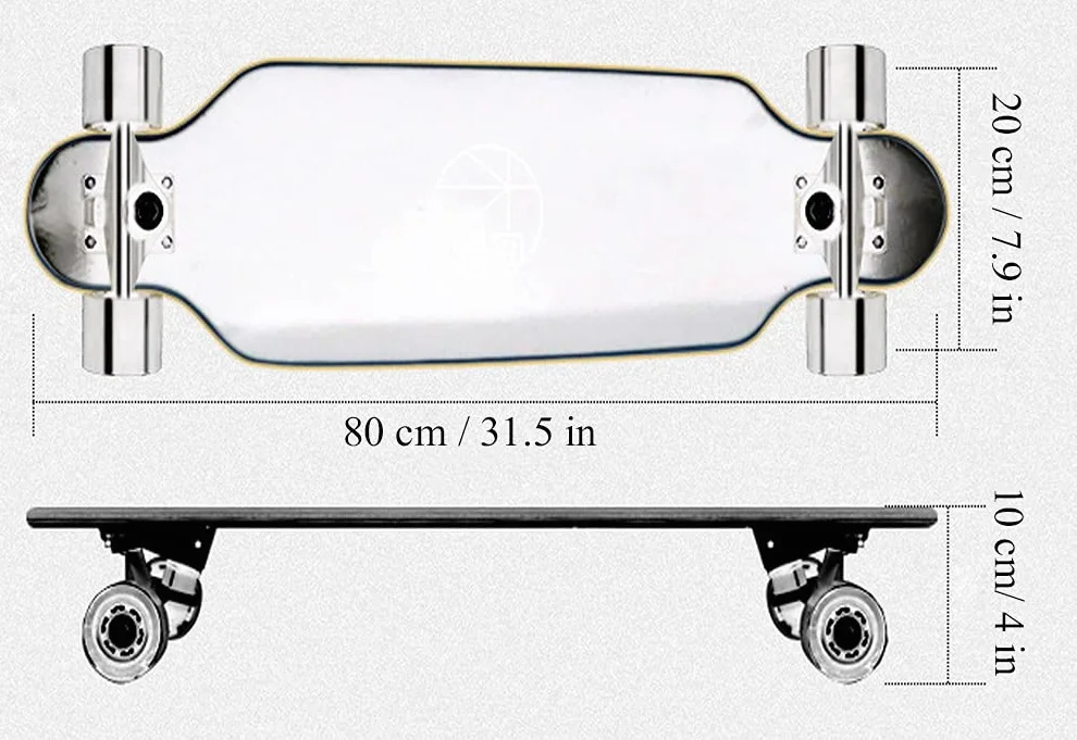 TangDao Mini Longboard 80cm Croiseur Bois d'érable 8 Plis Roulement ABEC-7