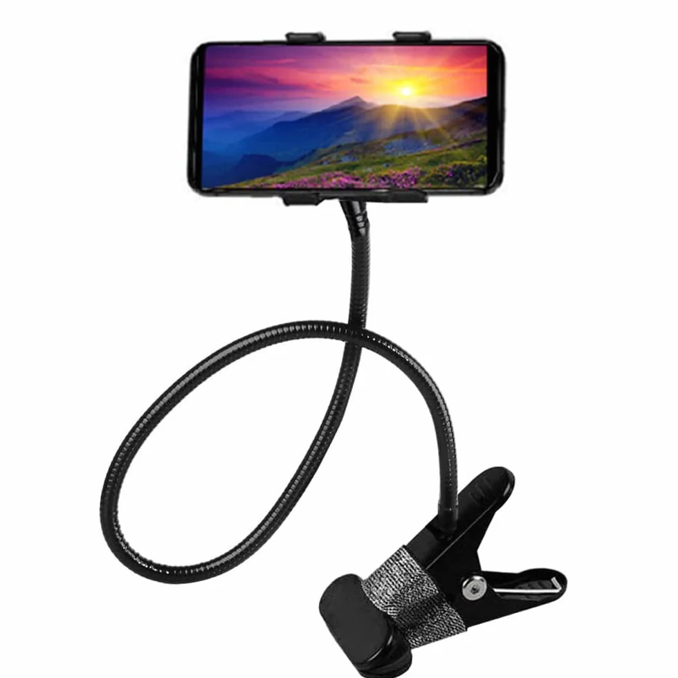 Universelle Lit Support Telephone Bureau - Support Téléphone avec Bras Réglable Rotation 360° , Flexible Col de Cygne Bras Long Rotation Téléphone Portable pour tous les smartphones de 4 à 6,8"