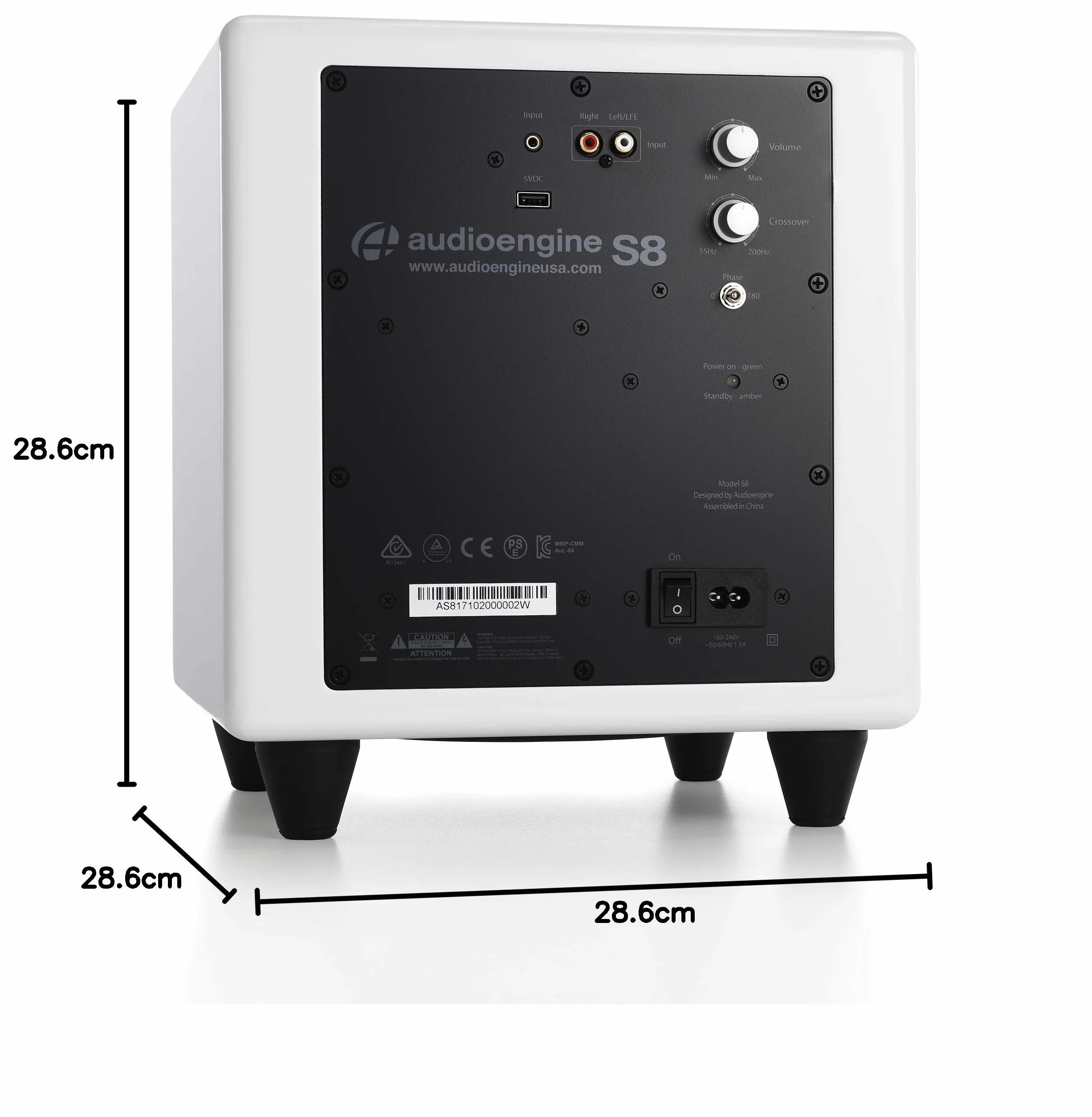 Audioengine S8 Caisson de Basses amplifié 250 W 8 Pouces