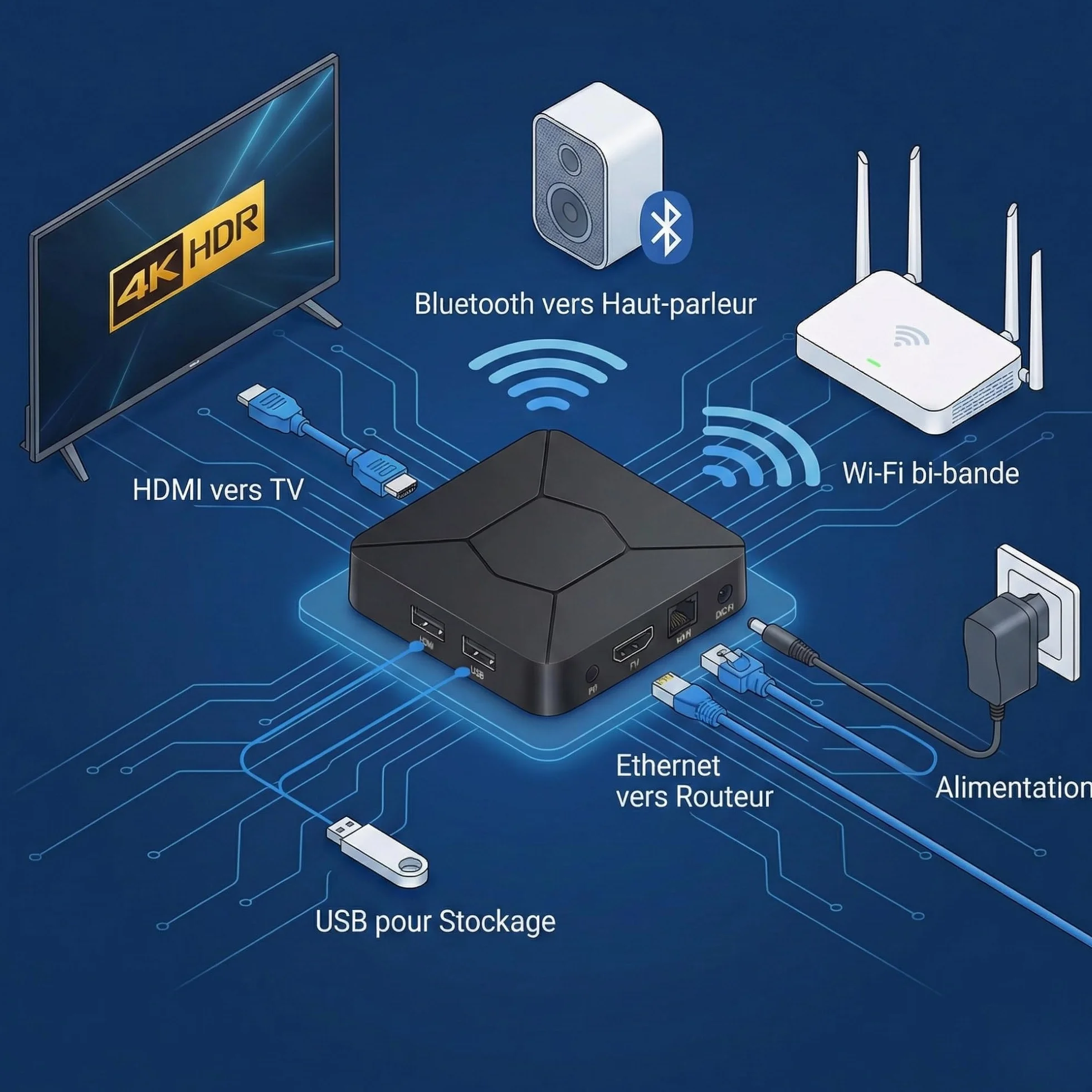 Android TV Box 4K with Chromecast, Smart TV Box Streaming Device, WiFi & Bluetooth, Google Assistant, Netflix Support, Multimedia Player, IPTV Ready, Home Entertainment Solution