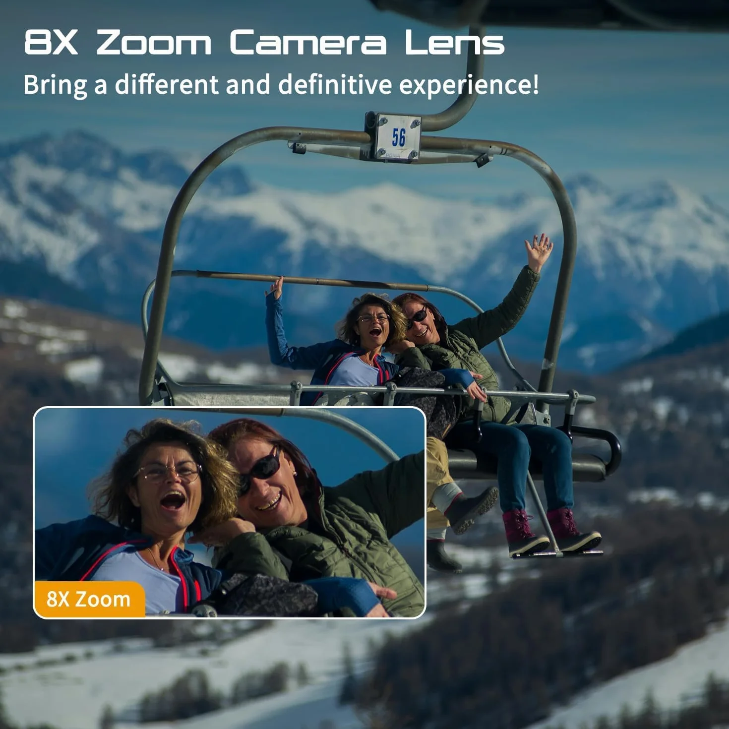 Apexcam Action Cam 4K 60FPS 64MP Écran Tactile Stabilisation EIS Étanche 40M WiFi Télécommande 2 Batteries 1350mAh