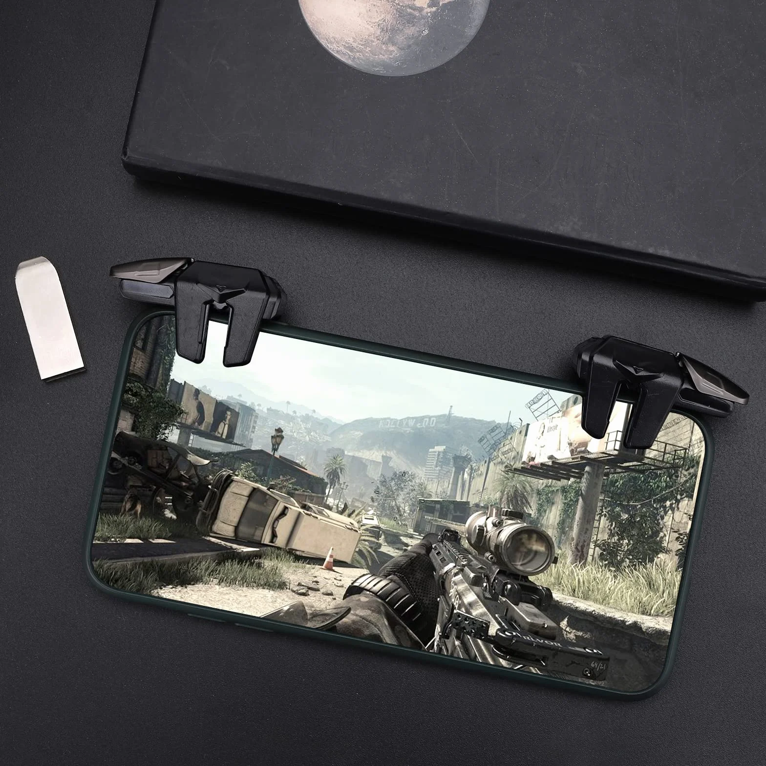 Mobile Game Controller Trigger Contrôleur de Jeu Mobile Jeu de Prise de Vue Sensible Mobile Gamepad Mobile Déclencheurs Tirer et Viser Sensibles pour Android iOS (4 clés)