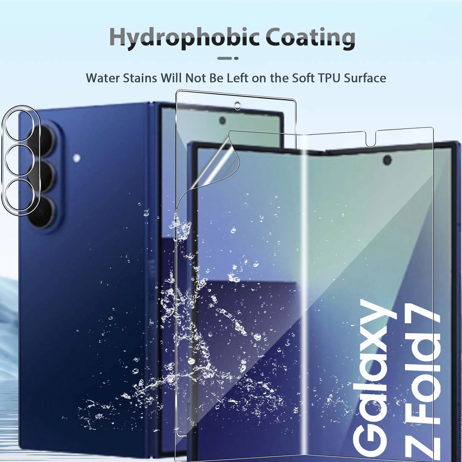 QULLOO Verre Trempé pour Samsung Galaxy Z Fold 7 / Fold7 5G, [2+2+2] Avant 9H Dureté Protection Écran + Protection Décran intérieure en TPU + Caméra Protecteur, Aux Rayures Film Protection