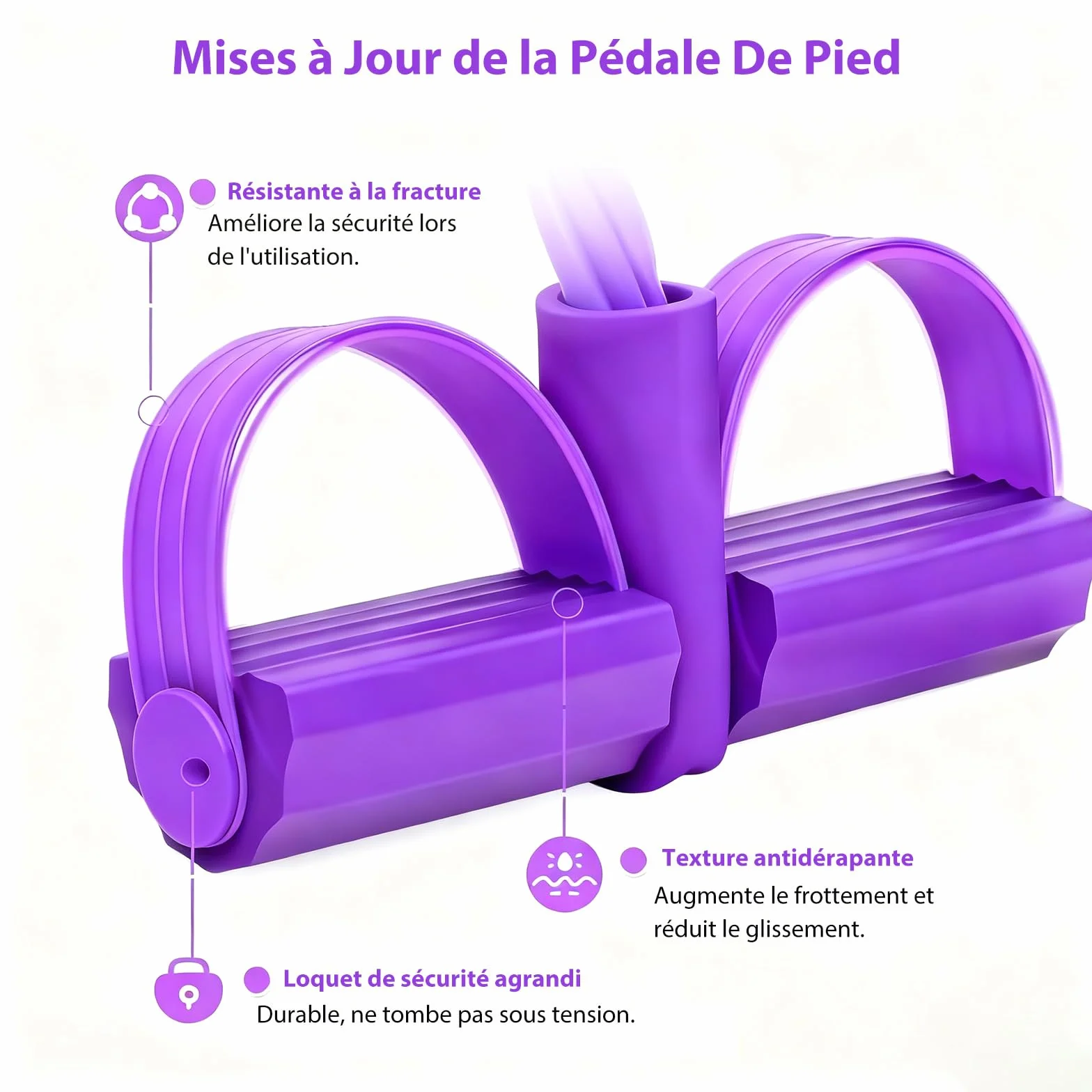 Bande de Résistance 6 Tubes avec Pédale - Élastique de Fitness pour Abdominaux, Cuisses, Bras