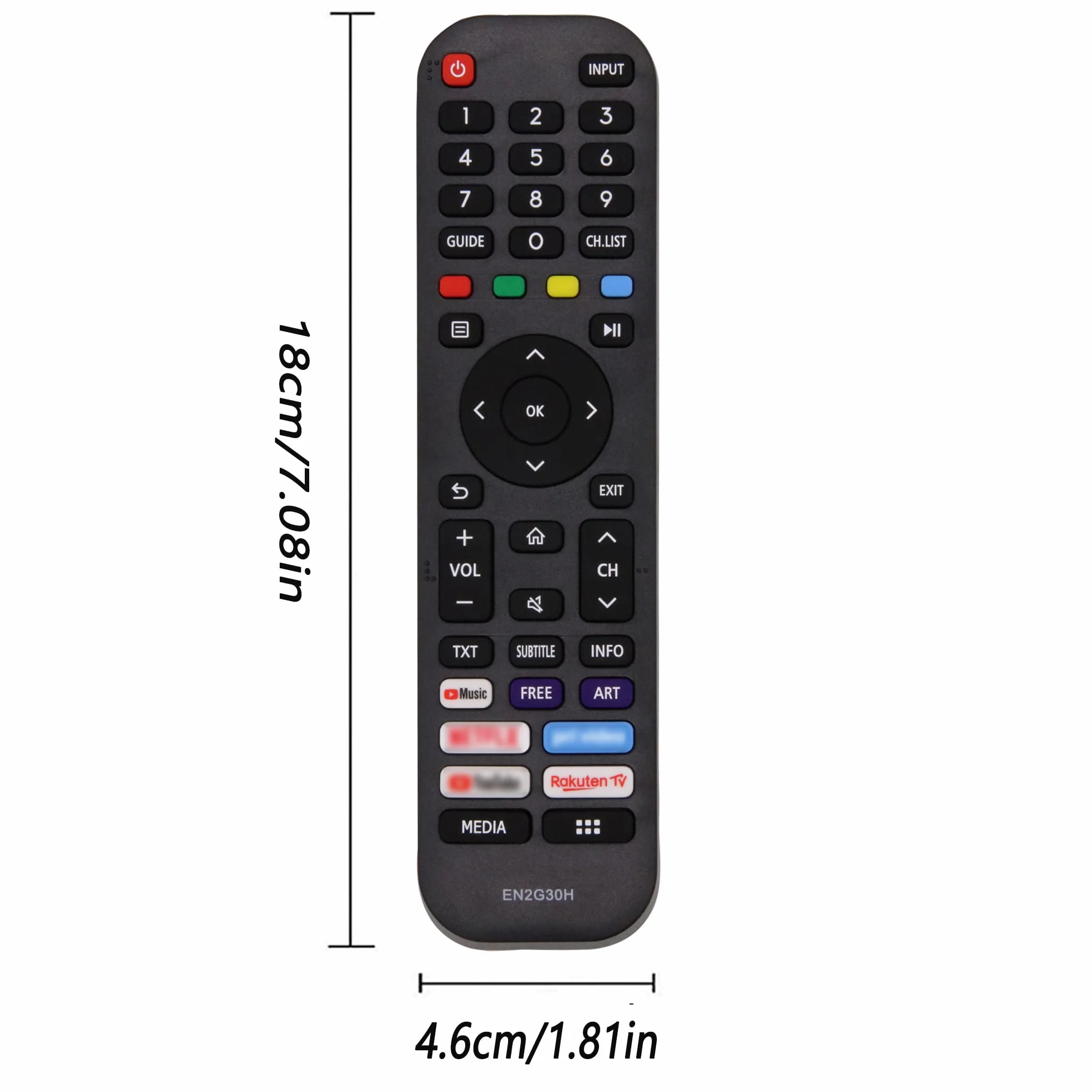 Nouvelle Riry - Remplacement de la télécommande Hisense EN2G30H pour la télévision Intelligente Hisense VIDAA LCD LED 4K UHD