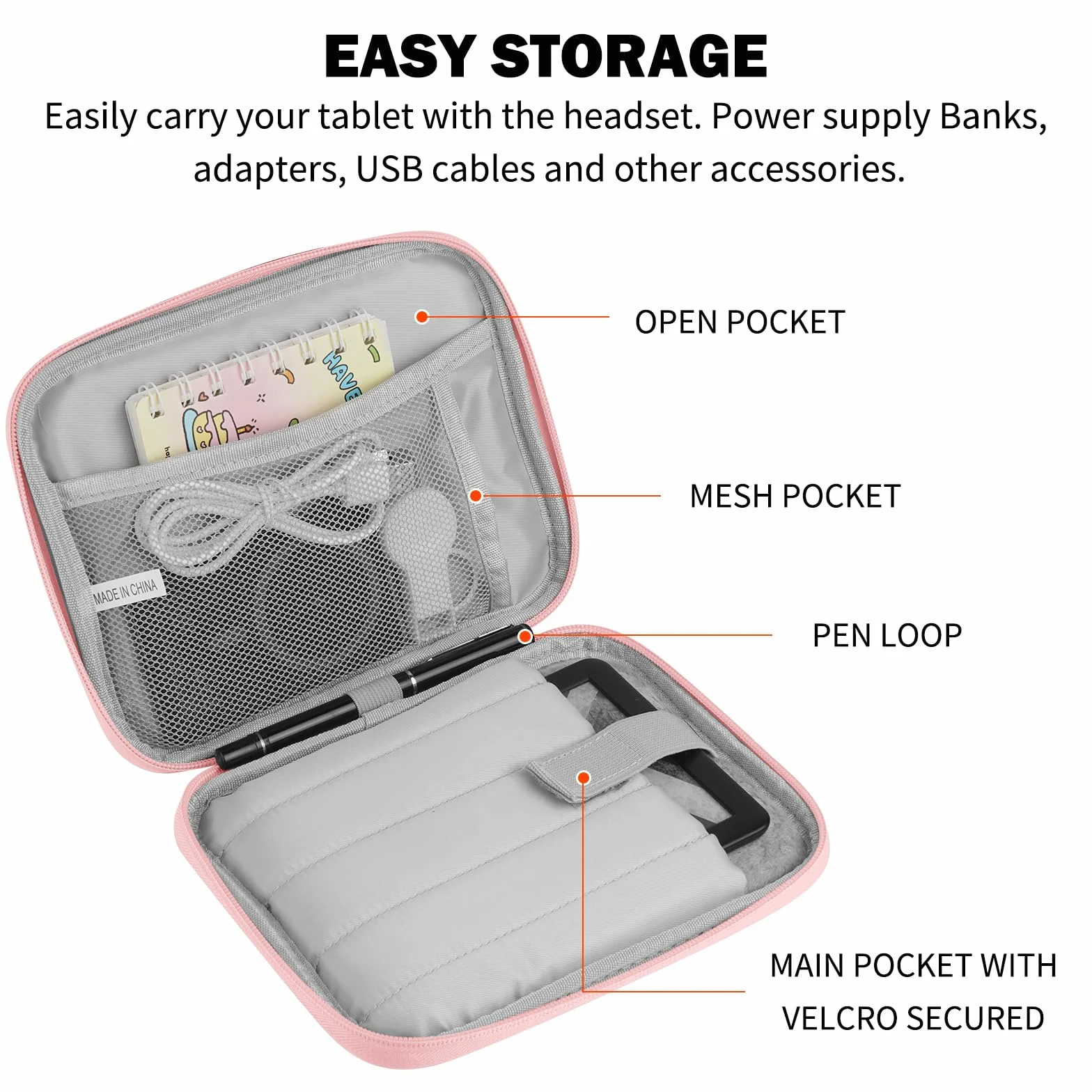HoYiXi Housse Universel pour 7" Kindle Paperwhite/Colorsoft 2024 Compatibility 6.8" Paperwhite 2021 and 6"-6.8" Kobo/Tolino/Sony EReader with Anti-Drop Android Tablet Sleeve Case,Rose