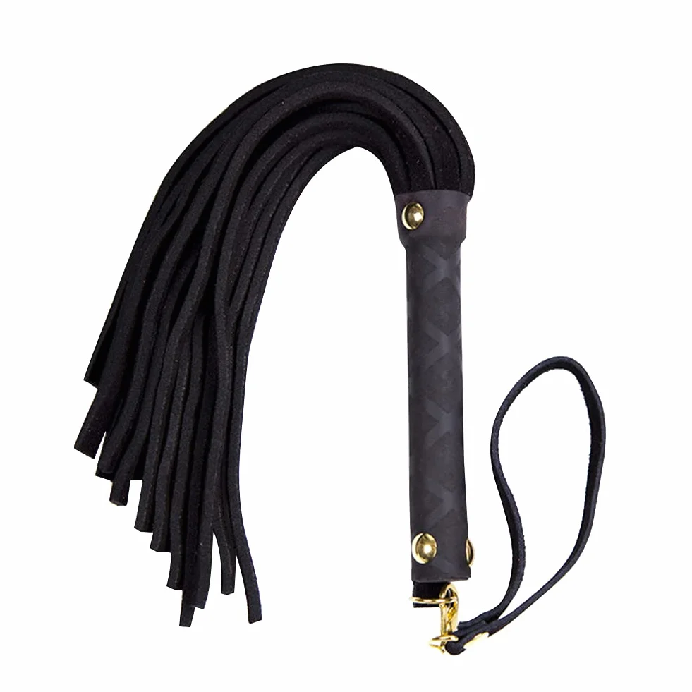 Cravache d'équitation fouet poignée souple harnais cuir synthétique outil enseignement accessoires costume noir
