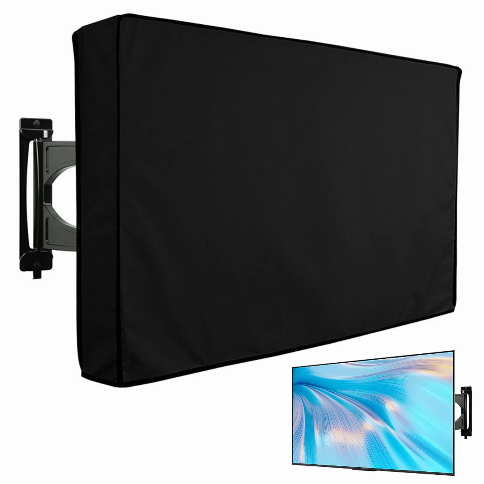 Housse de protection pour téléviseur d'extérieur de 100 à 100 cm - Protection contre la poussière - Revêtement en PVC Oxford 210 - Résistant aux intempéries - Universel