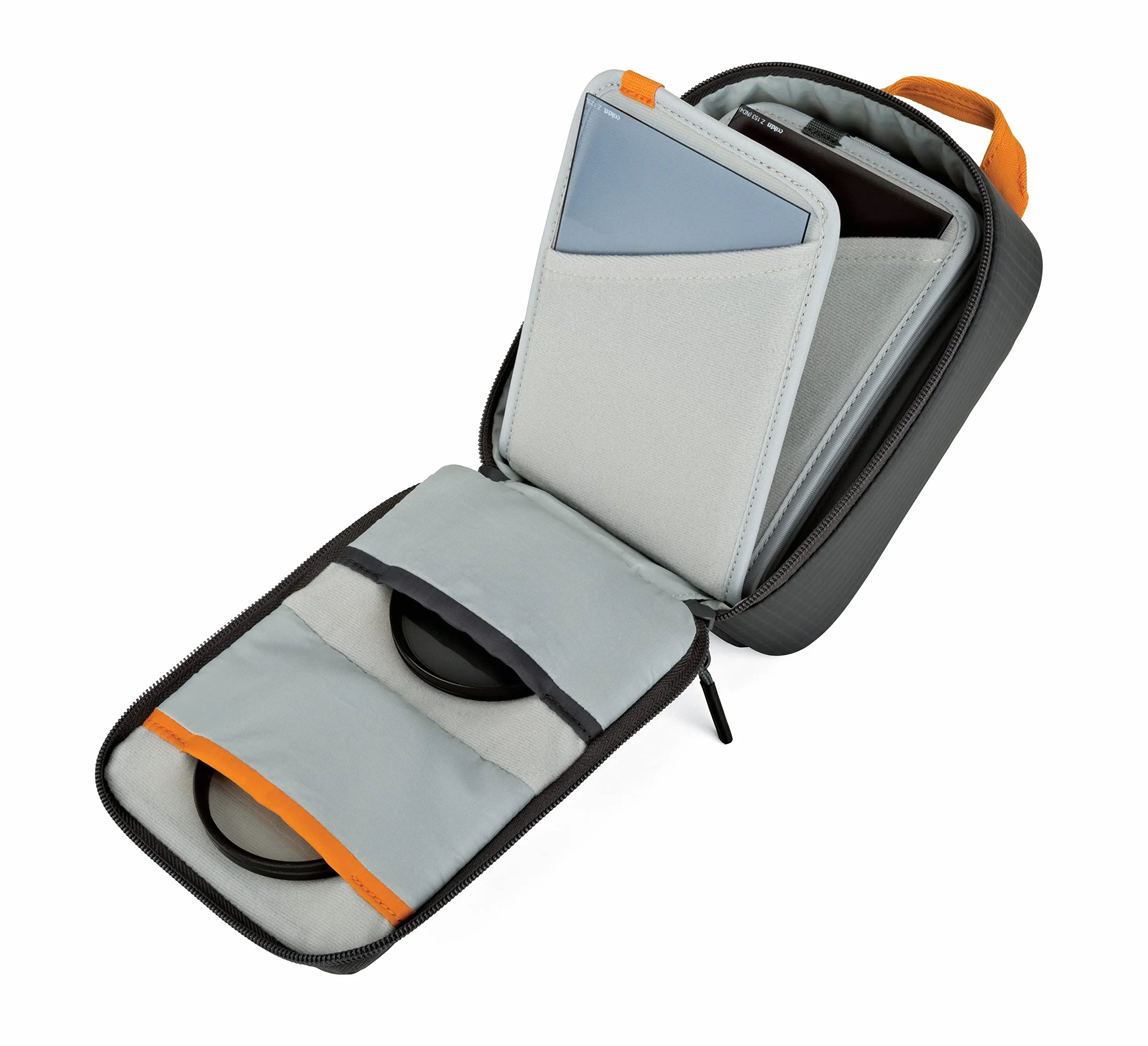 Lowepro Gearup Filter Pouch 100, Étui à Filtre avec 10 Feuille, 2 Ronds, Support de Filtre, pour Appareil Photo, Étui à Carte Anti-Rayures, Tissus Recyclés, Gris