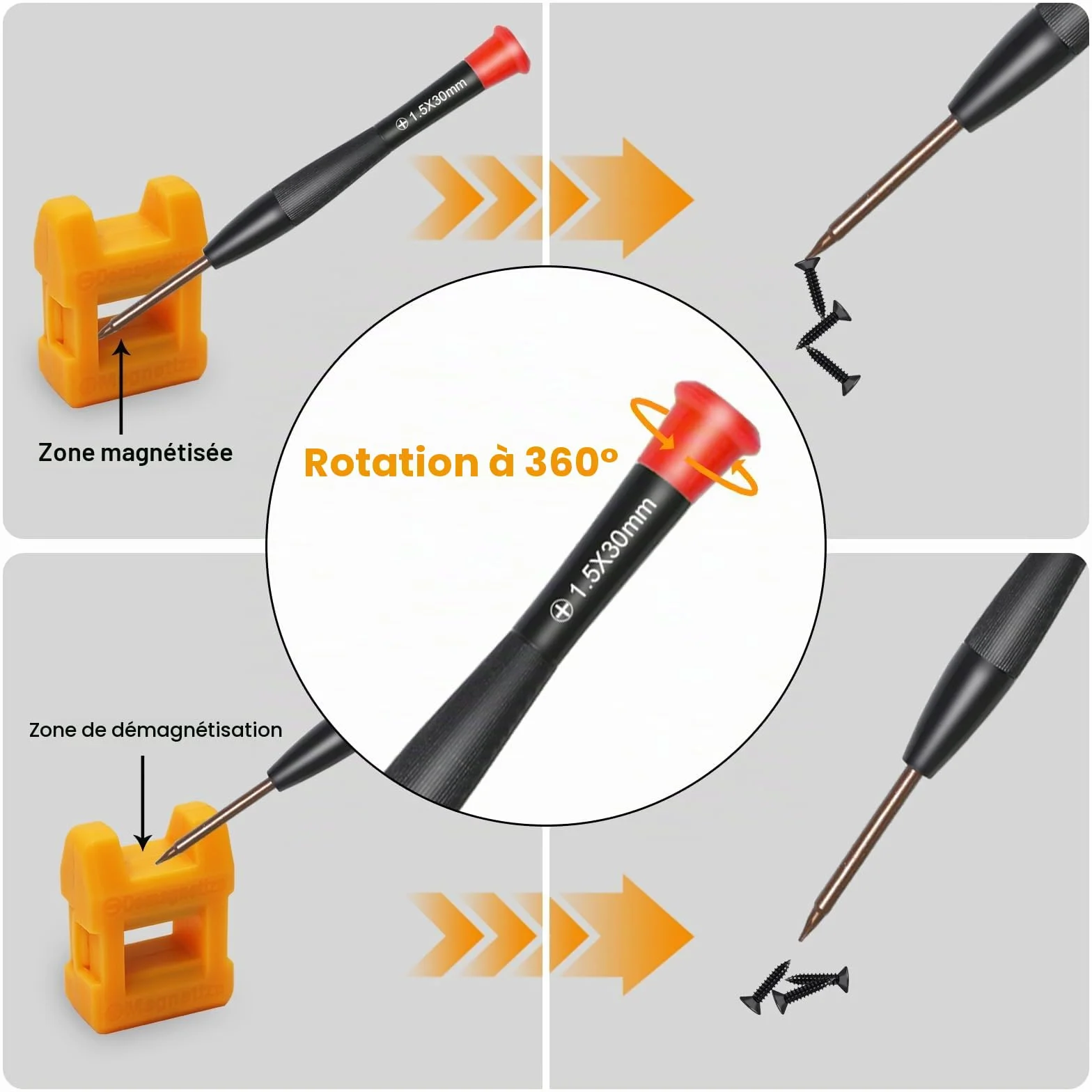 DTD Kit d'outils de réparation 30 en 1 pour téléphone portable, tournevis de précision pour smartphone, tablette, montre, lunettes, PS4, Switch