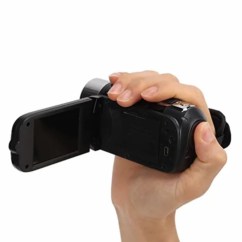 Caméra Vidéo Caméscope, Full HD 1080P 16MP Enregistreur D'appareil Photo Numérique Caméscopes Numériques Rotation à 270° Écran Couleur de 2,7 Pouces Caméra de Vlogging Zoom 16X