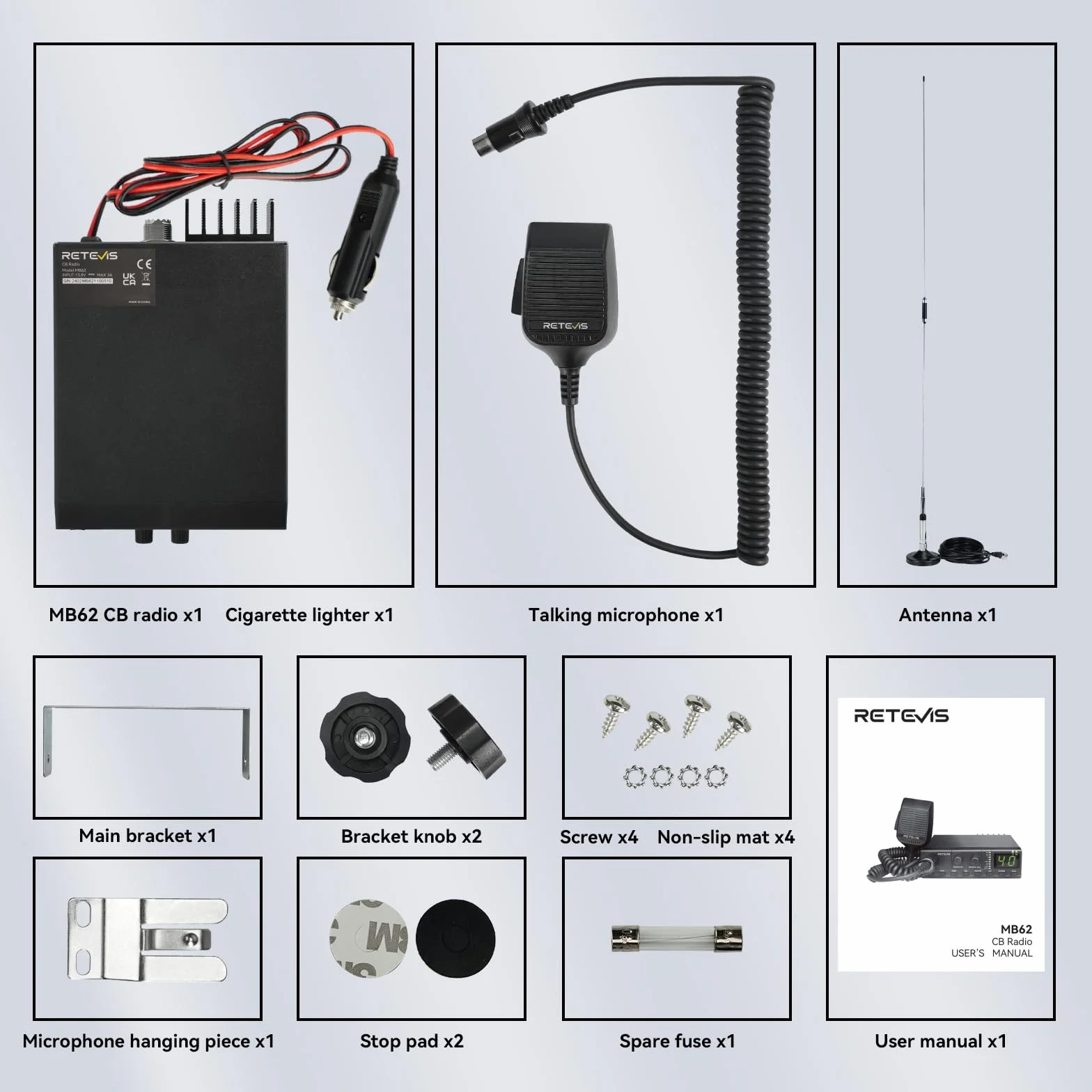 Retevis MB62 Radio Mobile AM/FM VOX Camionneurs
