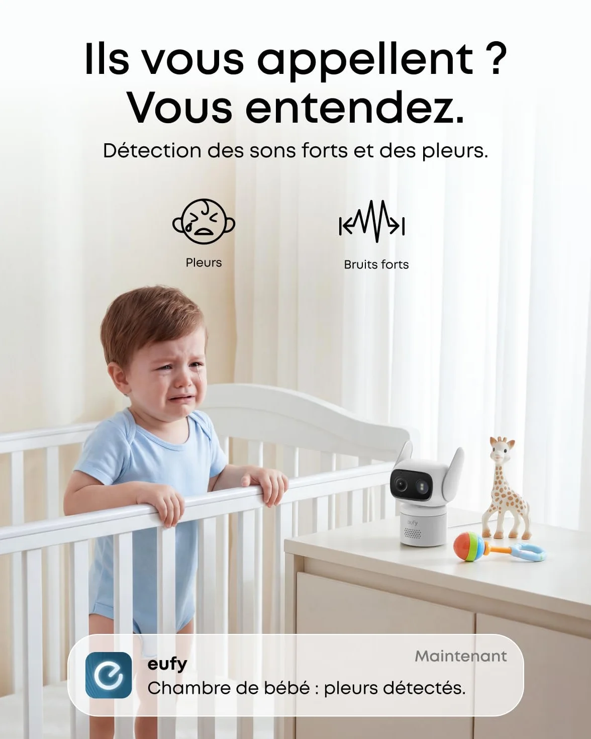 Caméra Filaire eufy C31, caméra extérieure et intérieure 360°, Panorama et Inclinaison, Double antenne, Vision Nocturne Couleur, Stockage Local, sans abonnement, détection IA, Enregistrement continu
