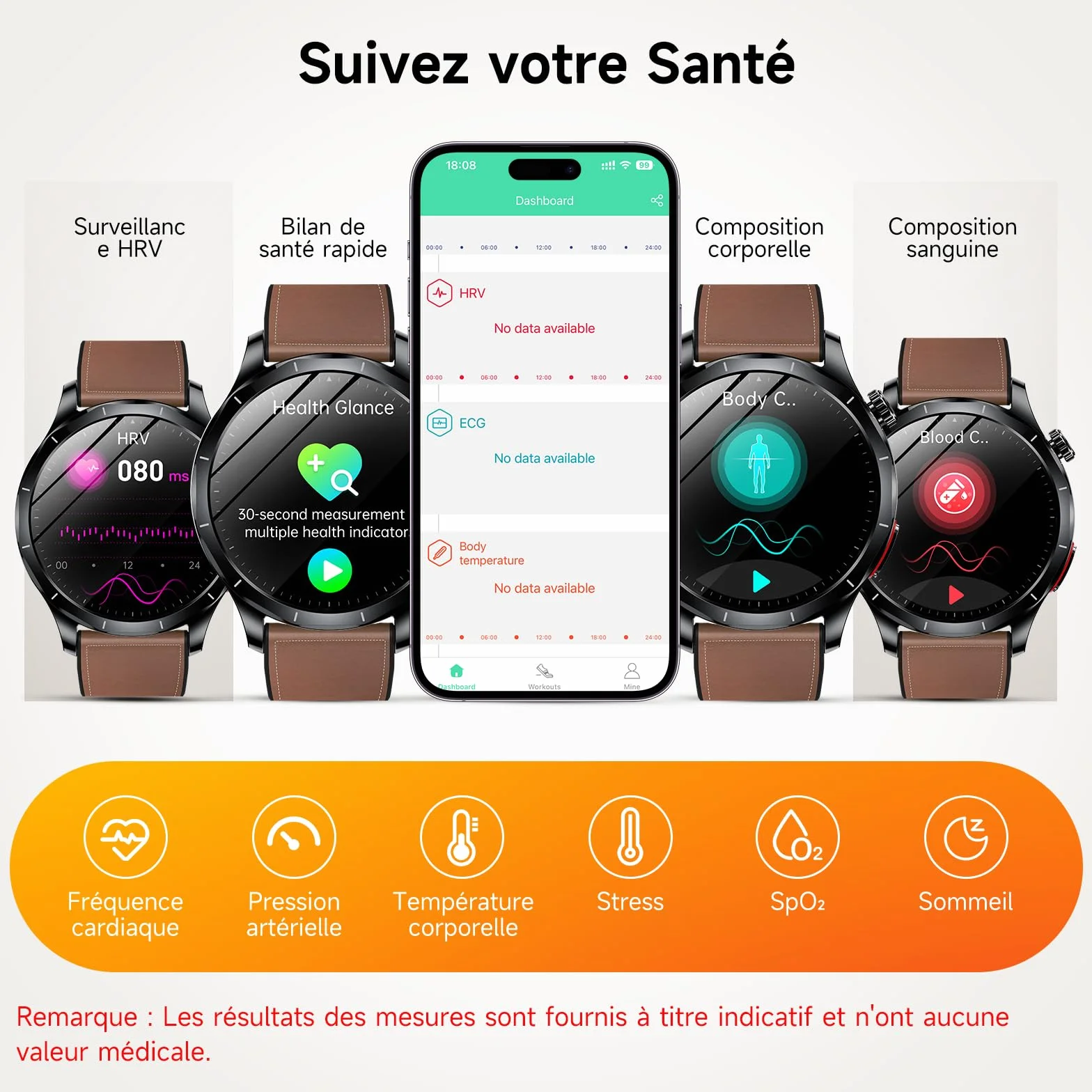 2026 Nouv’ Montre Connectée Homme avec ECG+HRV/Pressιon artérιelle/IMC,1,43" AMOLED Smartwatch avec Fonction SOS,24/7 Fréquence Cardiaque/SpO2/Sommeil Monitor, IP68 pour Android/iOS