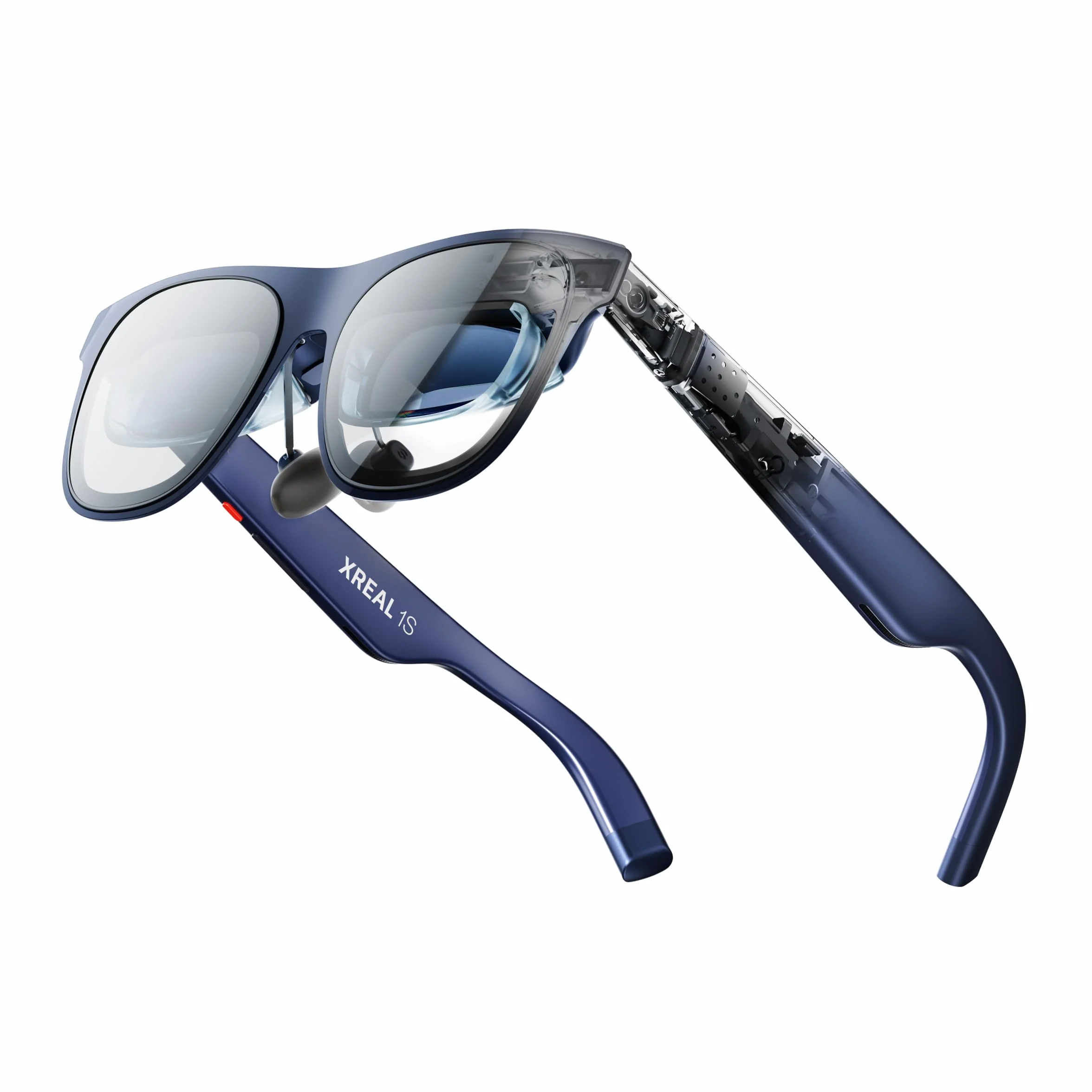 XREAL 1S AR/XR Lunettes, Lunettes de Réalité Augmentée avec Écran Virtuel 500", 52° FOV, 3DoF Natif, Real 3D, X1 Puce, Compatibles USB‑C DisplayPort Appareils, iPhone 17/16/15, Console ROG/SteamDeck