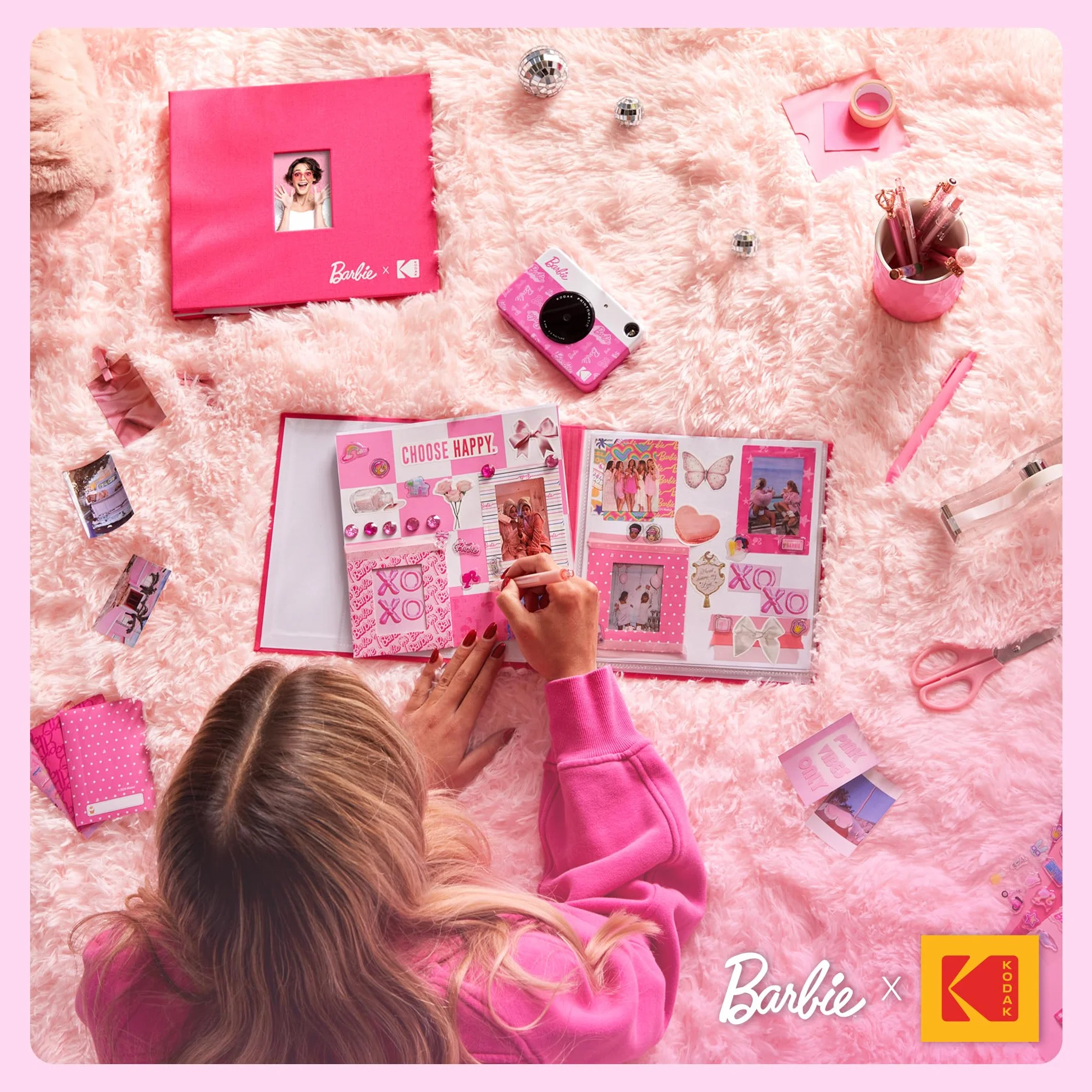 Kodak x Barbie Printomatic Appareil Photo numérique instantané Couleur Appareil Portable Barbie 5 MP, Zink 2x3 (5,1 x 7,5 cm) Papier Photo à Dos adhésif, Style Signature