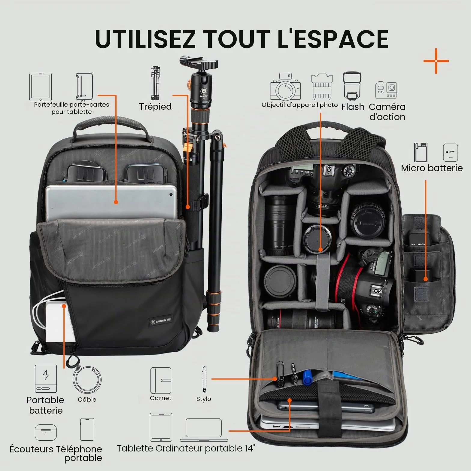 TARION TR-L Sacs à dos pour appareils photo