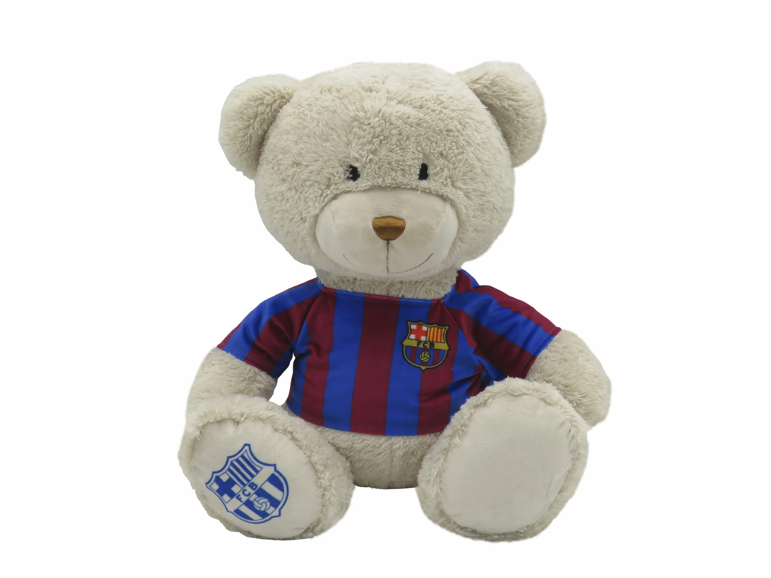 FC Barcelone Ours en Peluche 35 cm T-Shirt Barça Beige Officiel