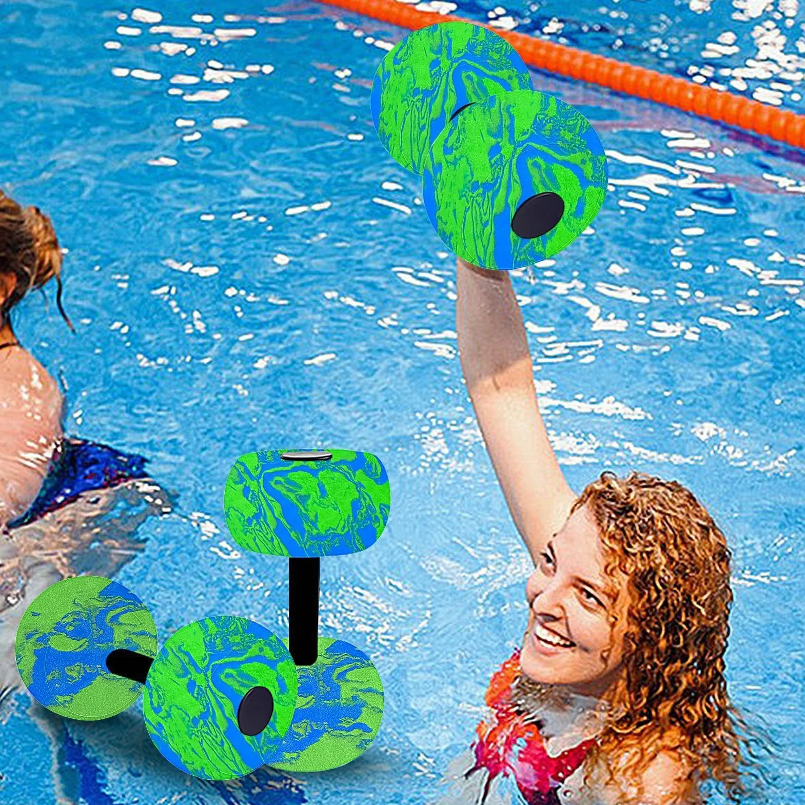Poids de piscine antidérapants 2 pièces aqua-aérobic fitness adultes enfants natation extérieur